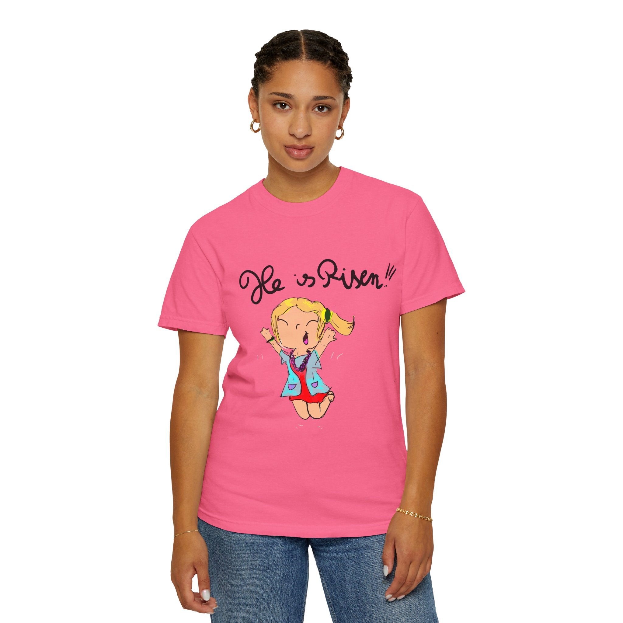 He Is Risen! Kids’ Hand-Drawn T-Shirt — Child Art Tee