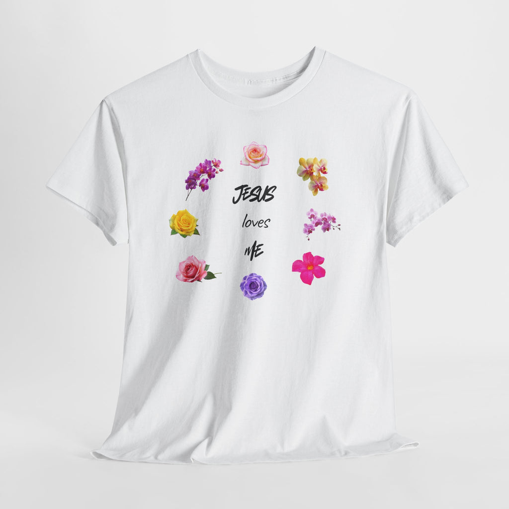 Jesus Loves Me Floral T‑Shirt — Christian Flower Wreath Tee