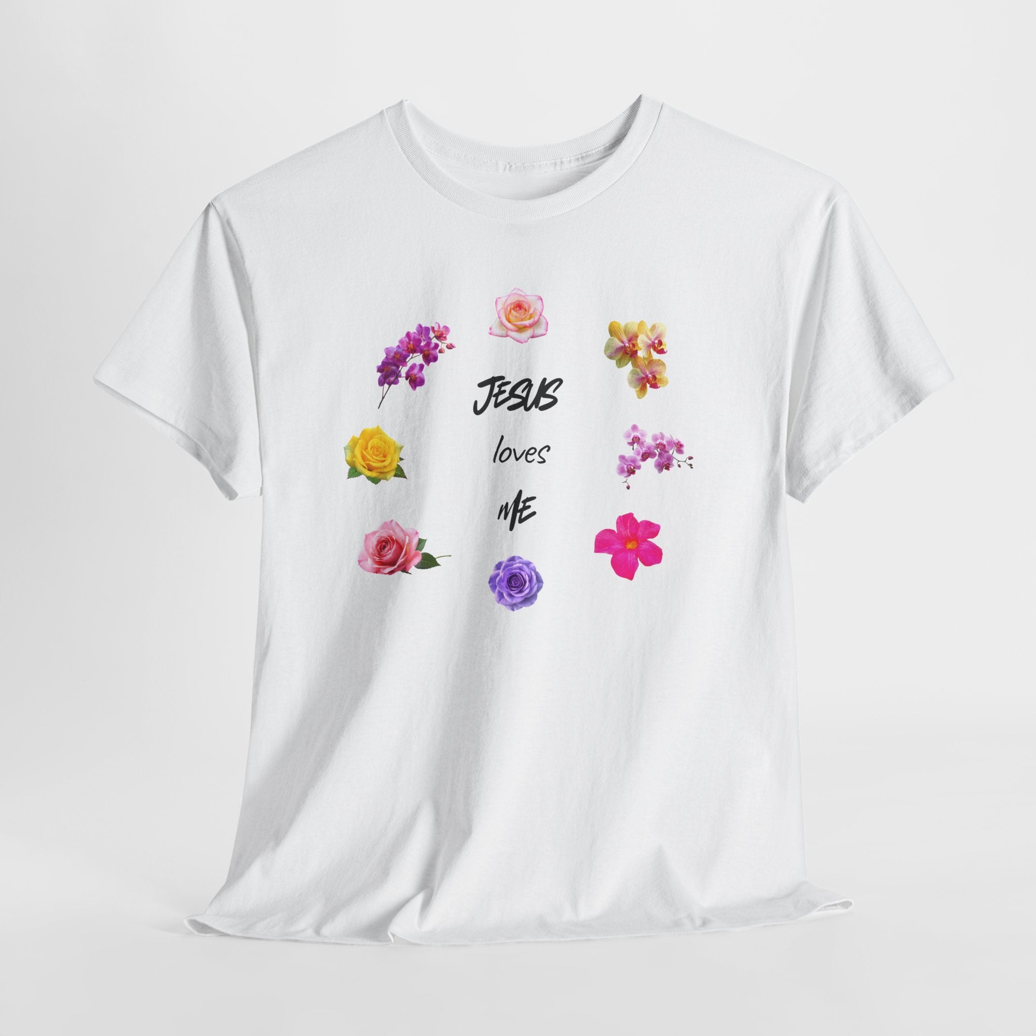 Jesus Loves Me Floral T‑Shirt — Christian Flower Wreath Tee