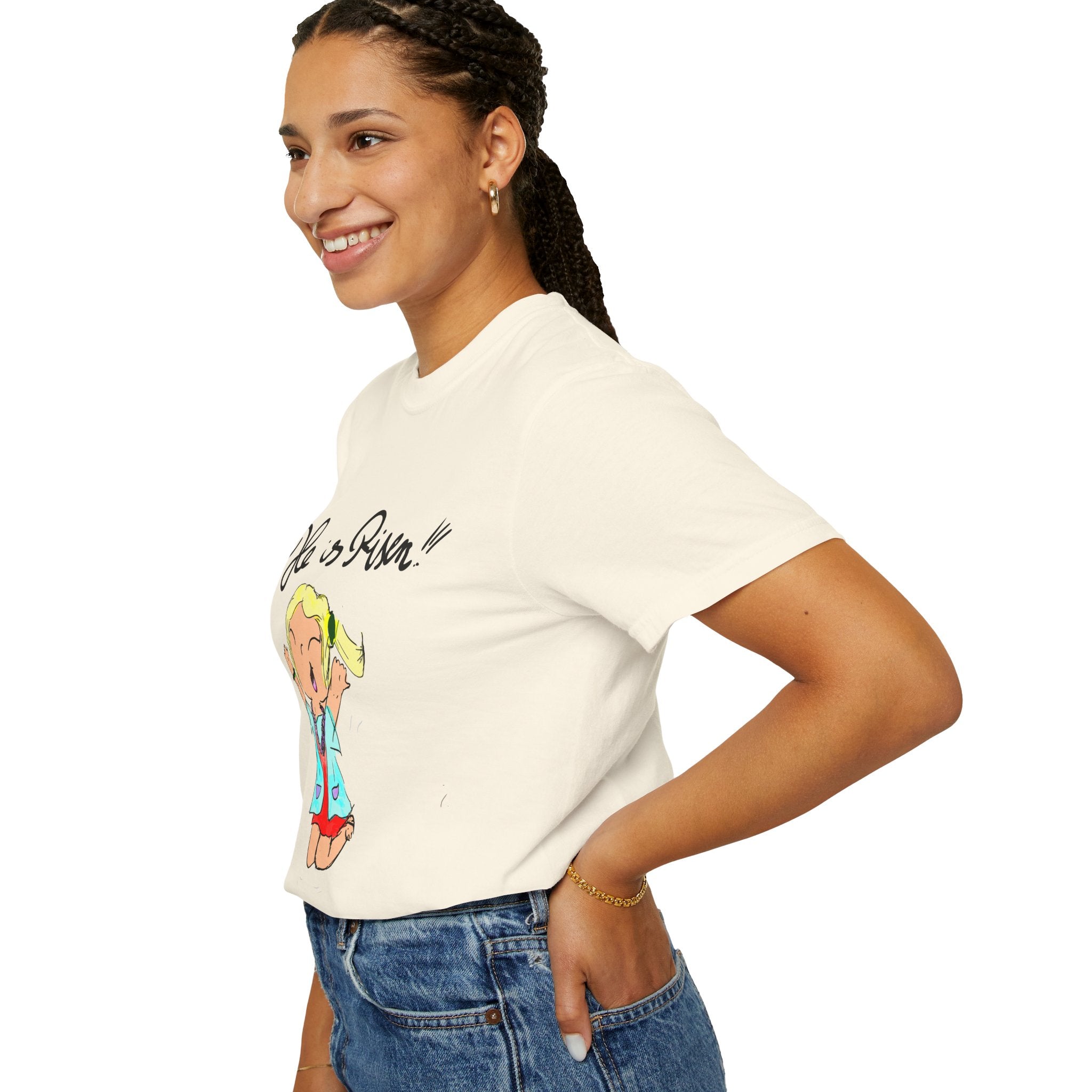 He Is Risen! Kids’ Hand-Drawn T-Shirt — Child Art Tee