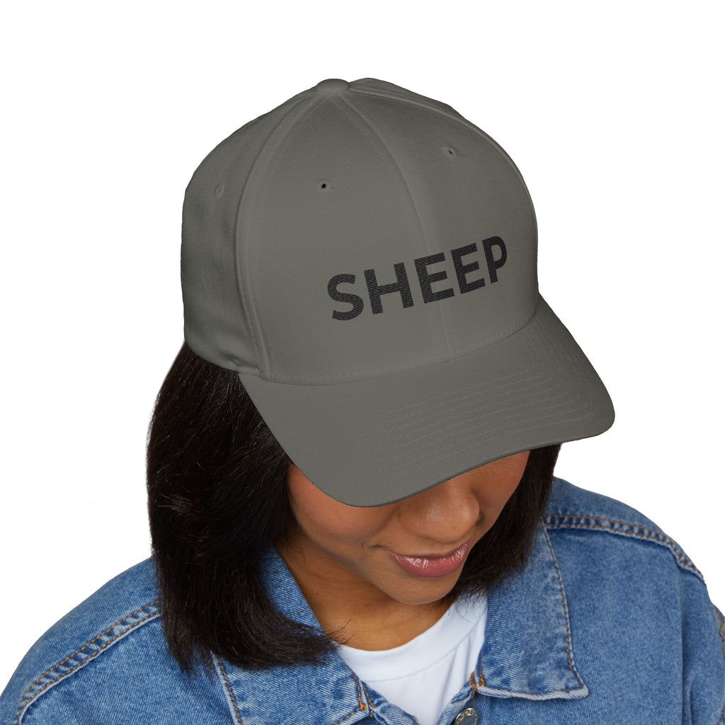 Embroidered 'SHEEP' Closed-Back Cap