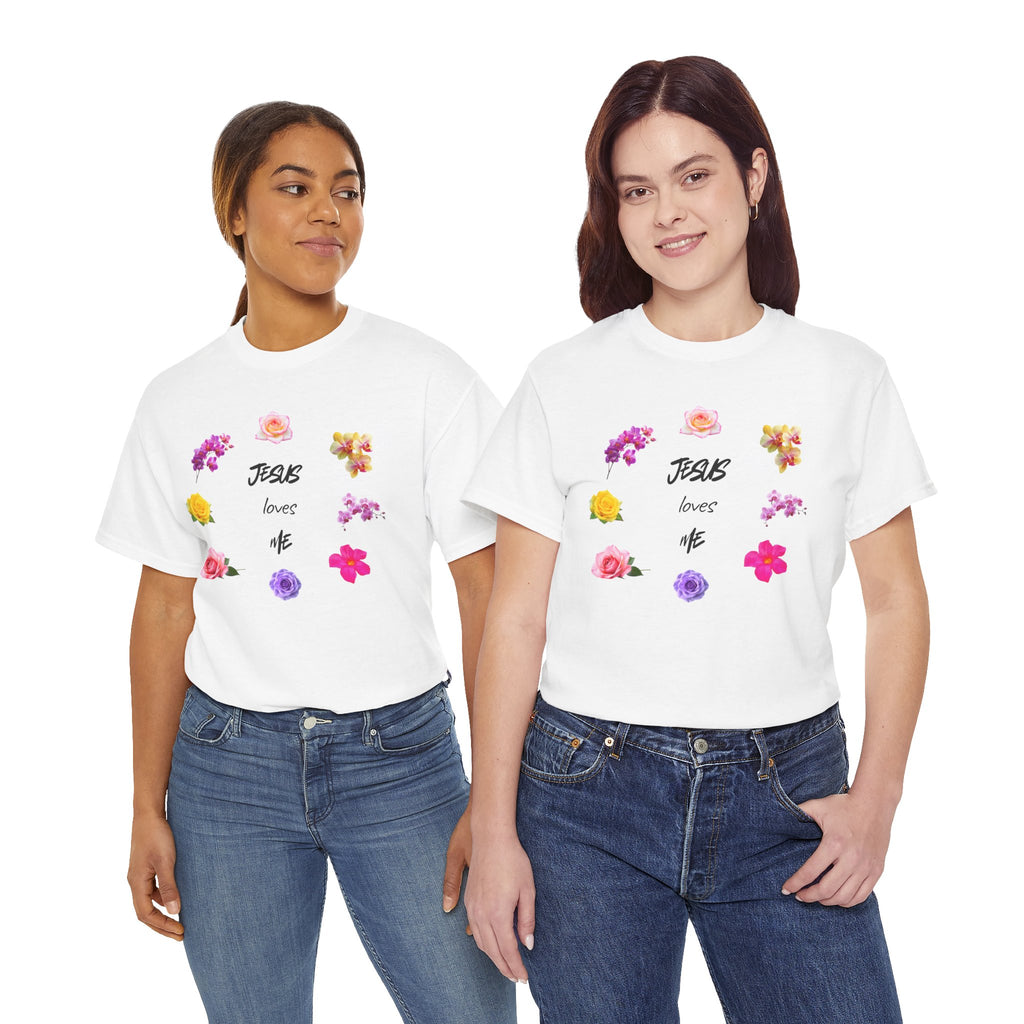 Jesus Loves Me Floral T‑Shirt — Christian Flower Wreath Tee