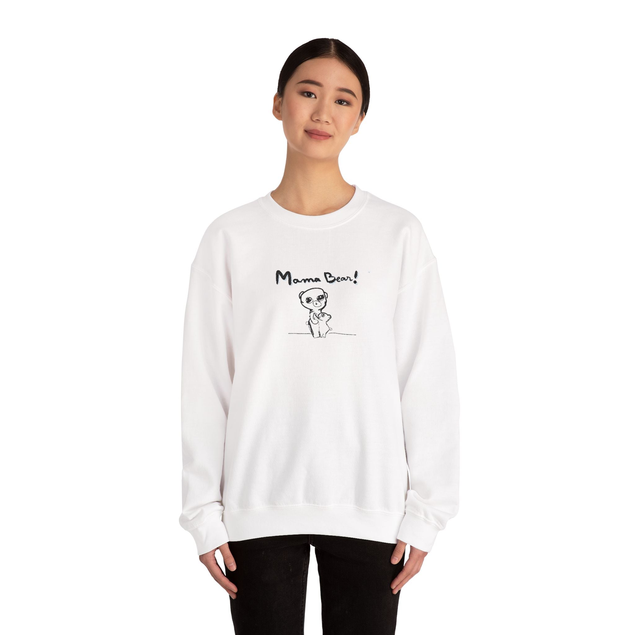 Mama Bear Sweatshirt — Cute Hand-Drawn Bear Crewneck