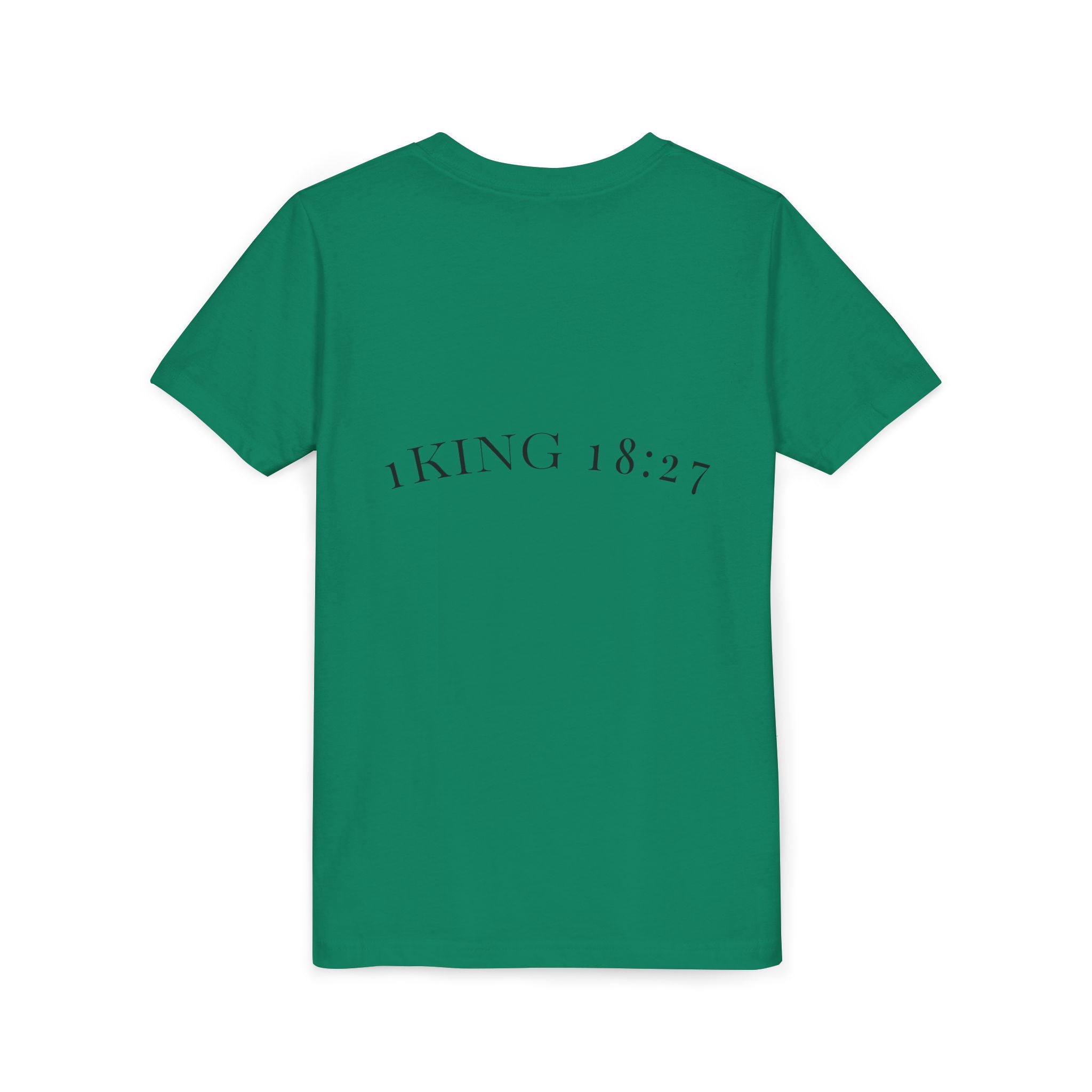Youth T-Shirt — 1 Kings 18:27 “Don’t Fear Our God Is Strong” (Designed by 12-Year-Old)