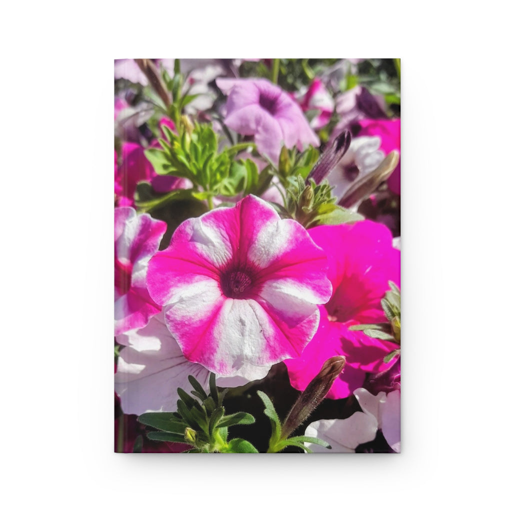 Pink Petunia Hardcover Journal — Floral Notebook for Garden Lovers