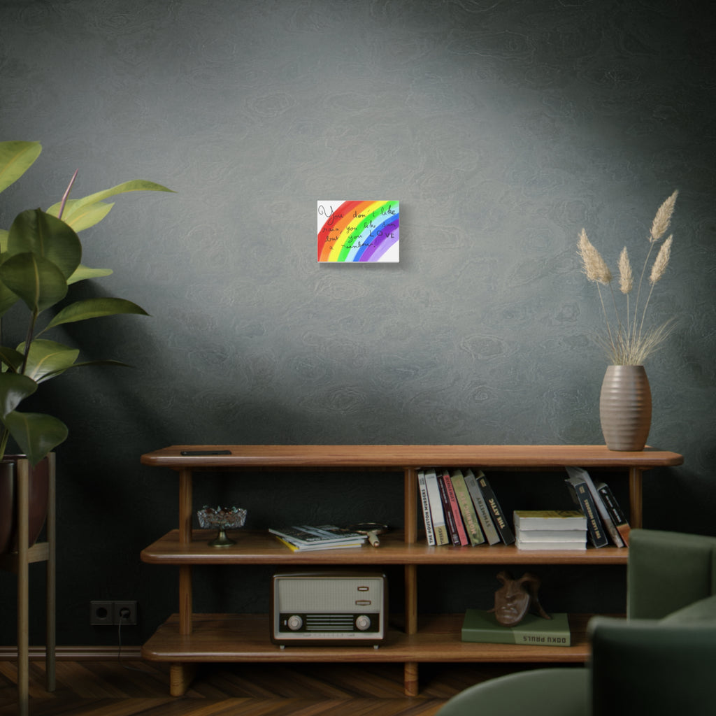 Rainbow Quote and drawing from an eight year old child - Canvas Wall Art — "You don't like rain, you like sun, but you LOVE a rainbow"
