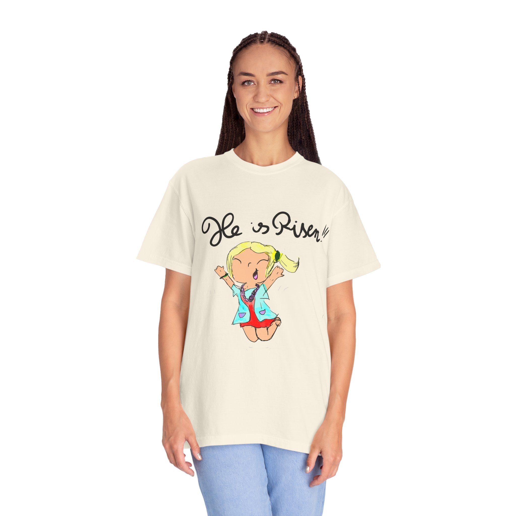 Kids' Hand-Drawn Easter T-Shirt — He Is Risen | P.O.P