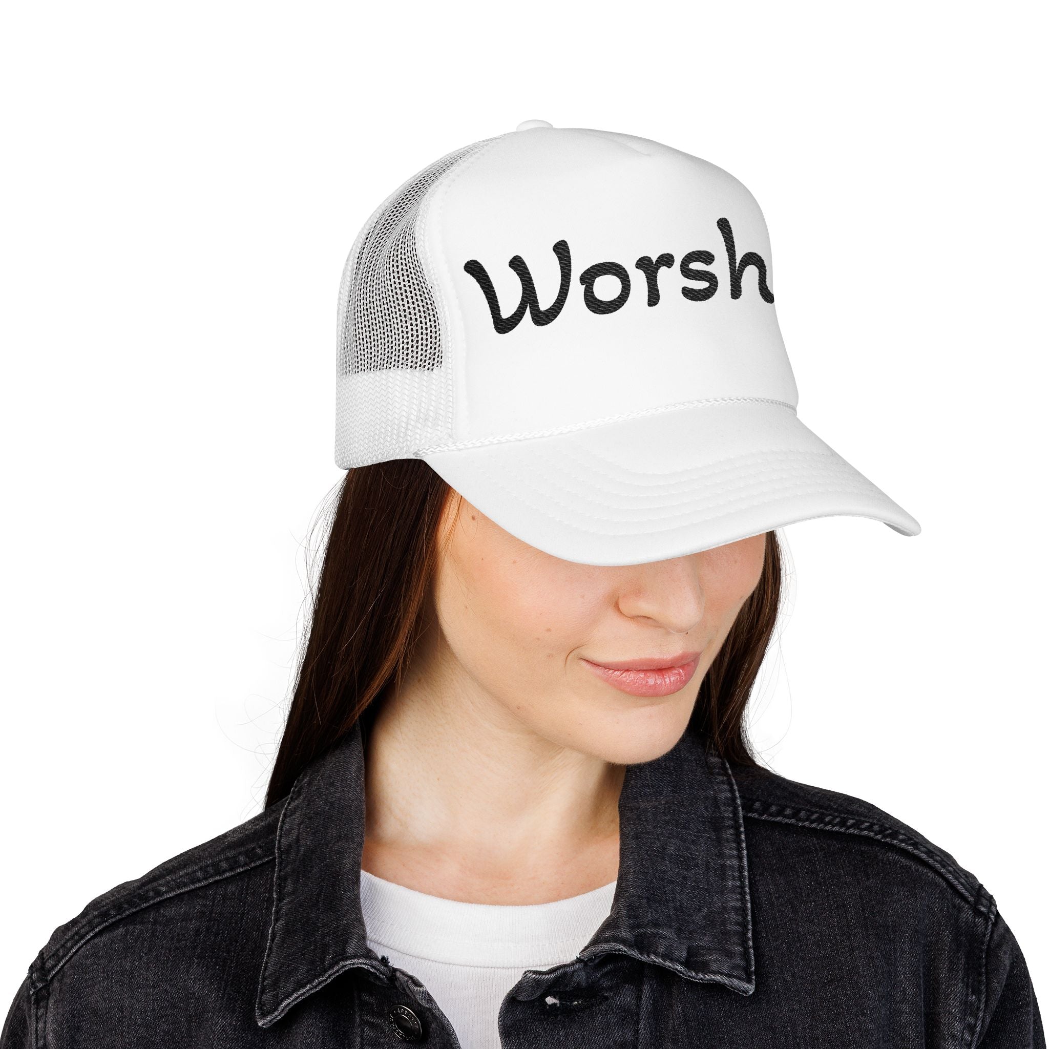 Worship Team Foam Trucker Hat — 'Worship' Church Camp & Service Cap