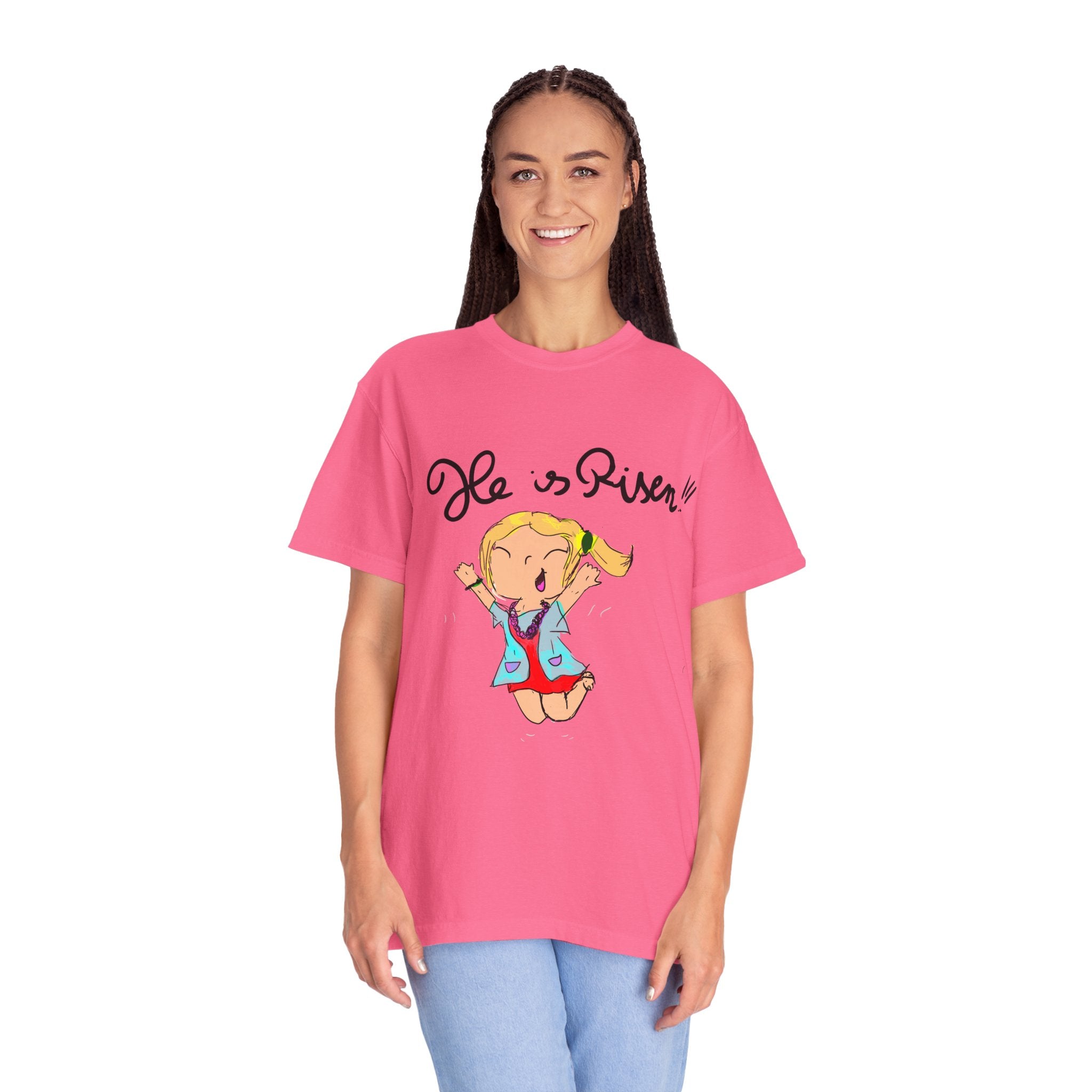 He Is Risen! Kids’ Hand-Drawn T-Shirt — Child Art Tee