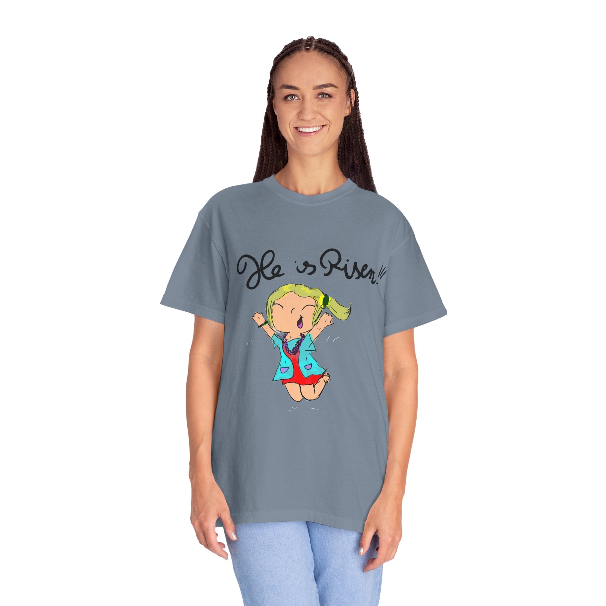 He Is Risen! Kids’ Hand-Drawn T-Shirt — Child Art Tee