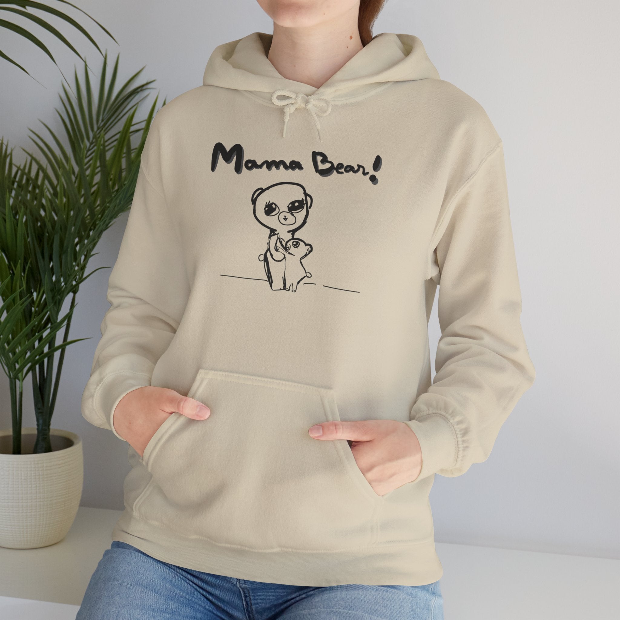 Hand-Drawn Kid Artwork Mom & Child Hoodie — Handmade Love Illustration