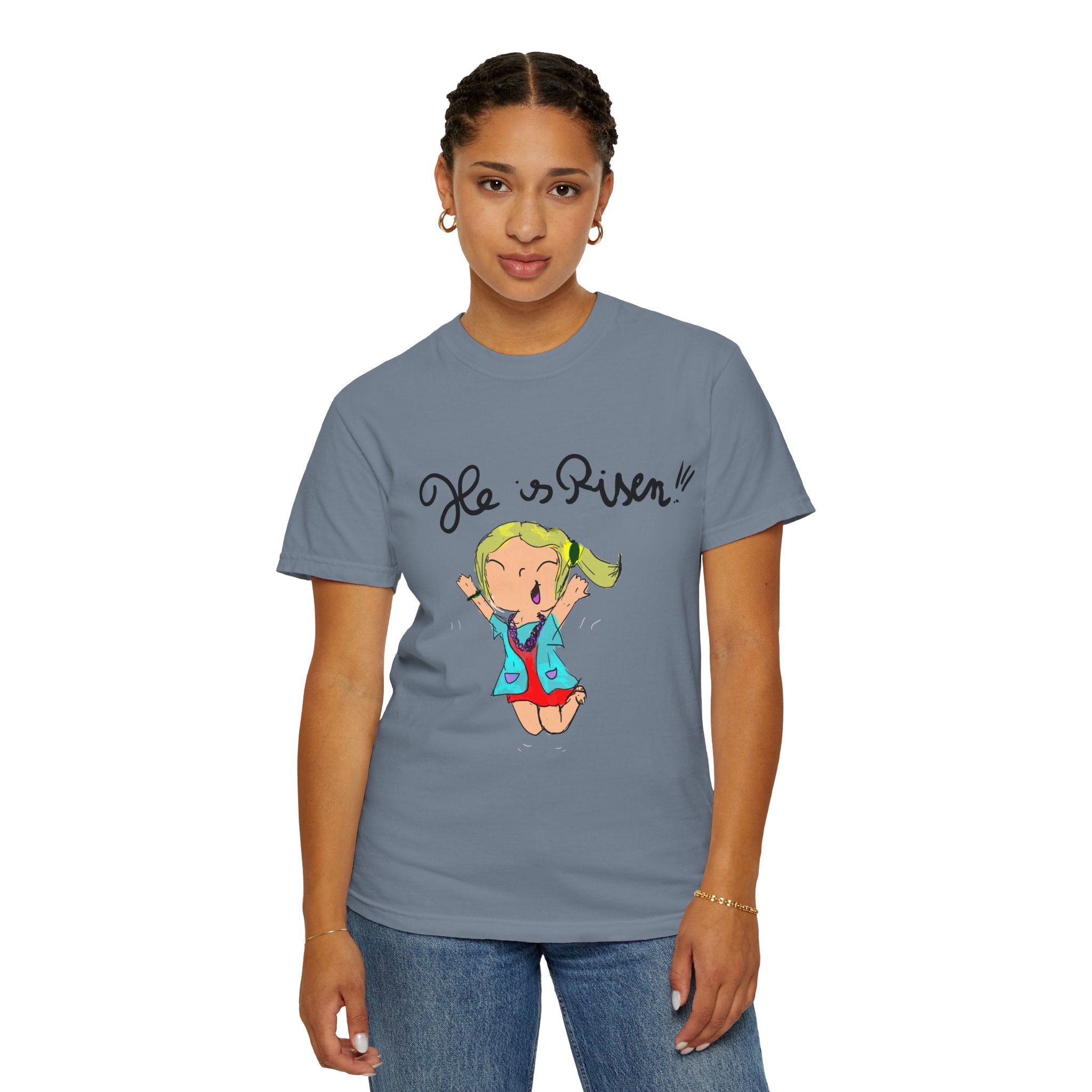 He Is Risen! Kids’ Hand-Drawn T-Shirt — Child Art Tee