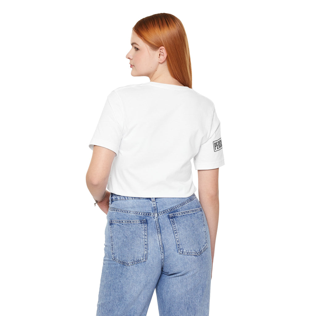 Persist Minimalist T-Shirt — Motivational Chest & Sleeve Graphic Tee
