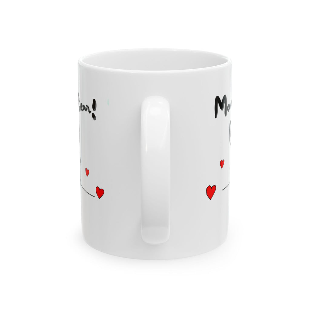 Mama Bear Ceramic Mug — Cute Mom & Baby Bear Hand-Drawn Design (11oz/15oz)