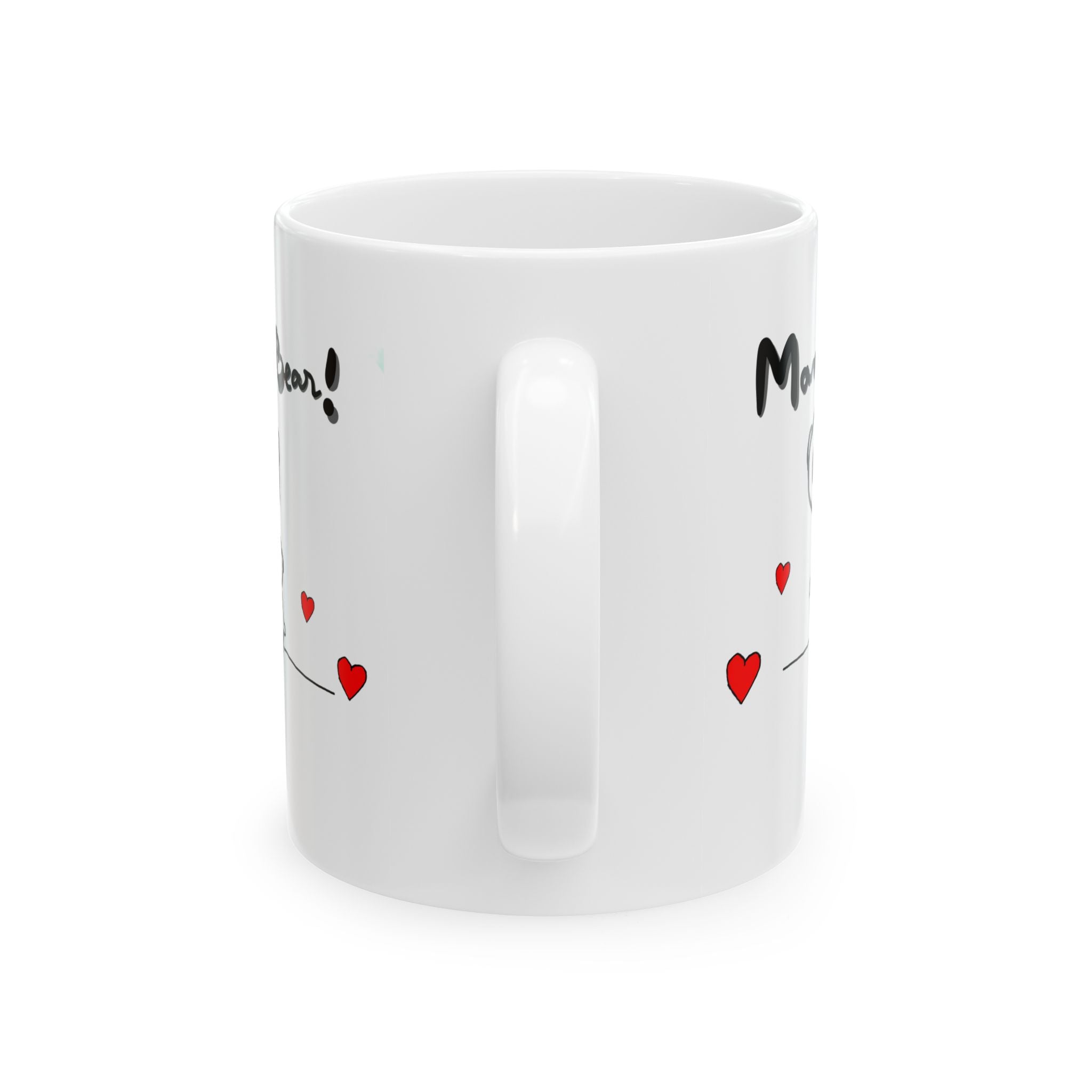Mama Bear Ceramic Mug — Cute Mom & Baby Bear Hand-Drawn Design (11oz/15oz)