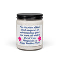 Birthday Mom Soy Candle — "Philippians 4:7" Inspirational Scented Jar (9 oz)
