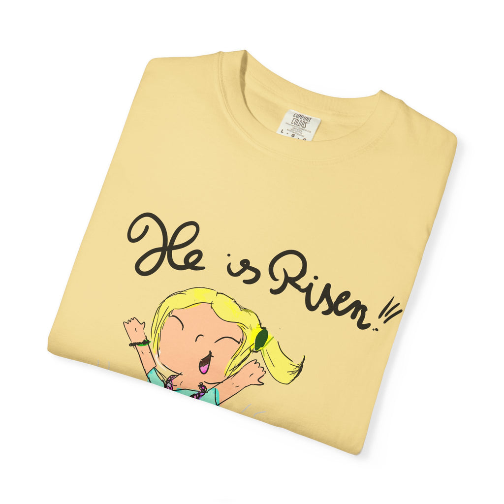 He Is Risen! Kids’ Hand-Drawn T-Shirt — Child Art Tee