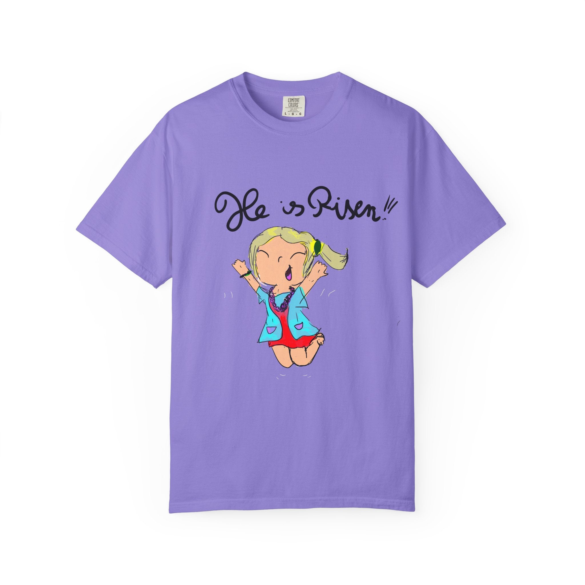 Kids' Hand-Drawn Easter T-Shirt — He Is Risen | P.O.P
