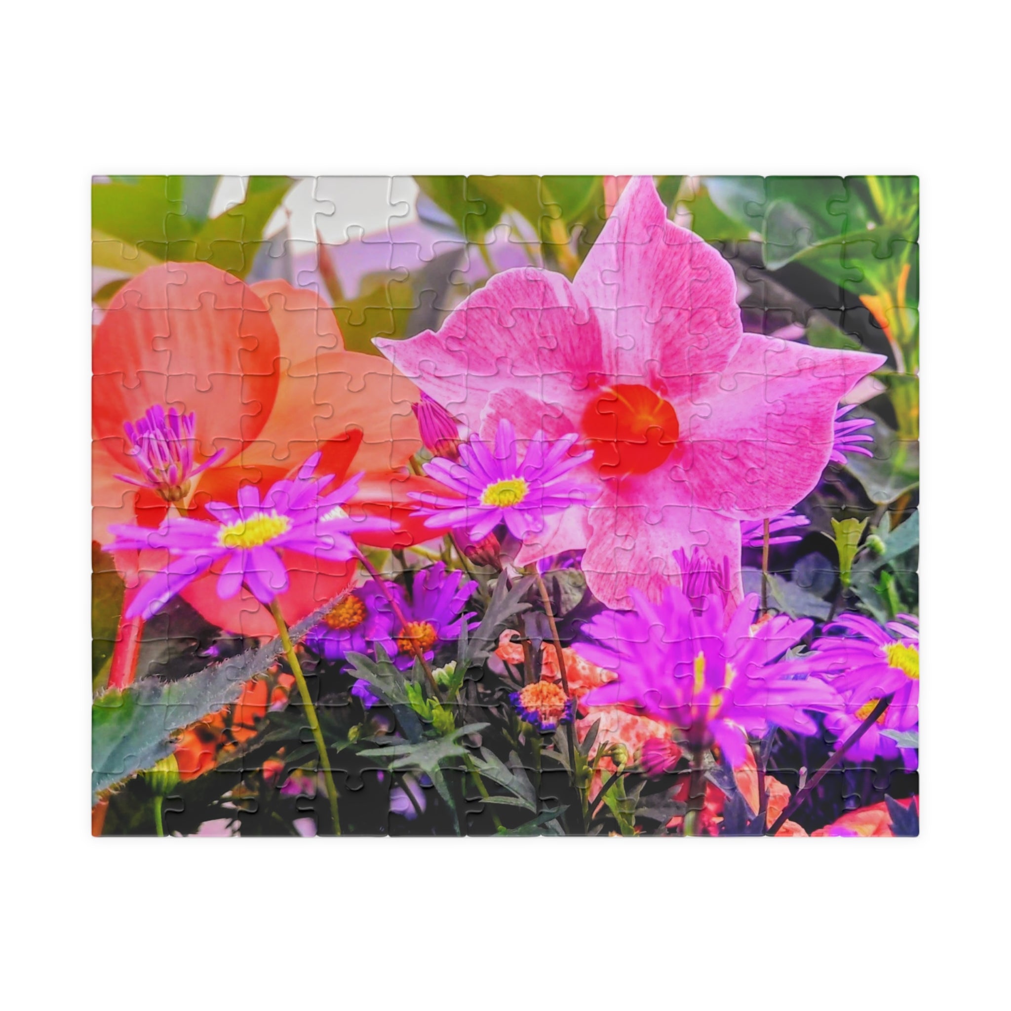 Floral Garden Jigsaw Puzzle — Vibrant Pink & Purple Flowers (110–1014 pcs)