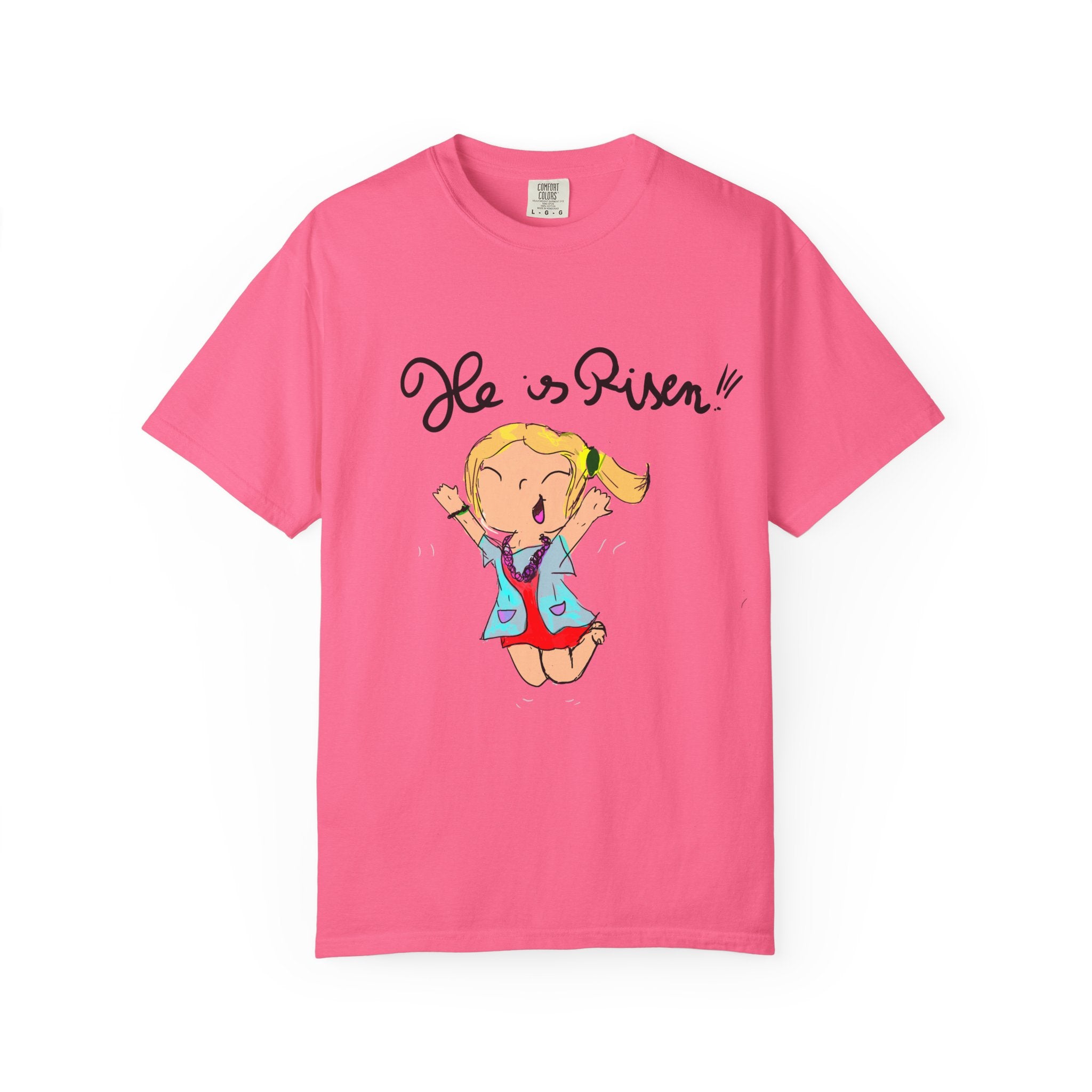 He Is Risen! Kids’ Hand-Drawn T-Shirt — Child Art Tee