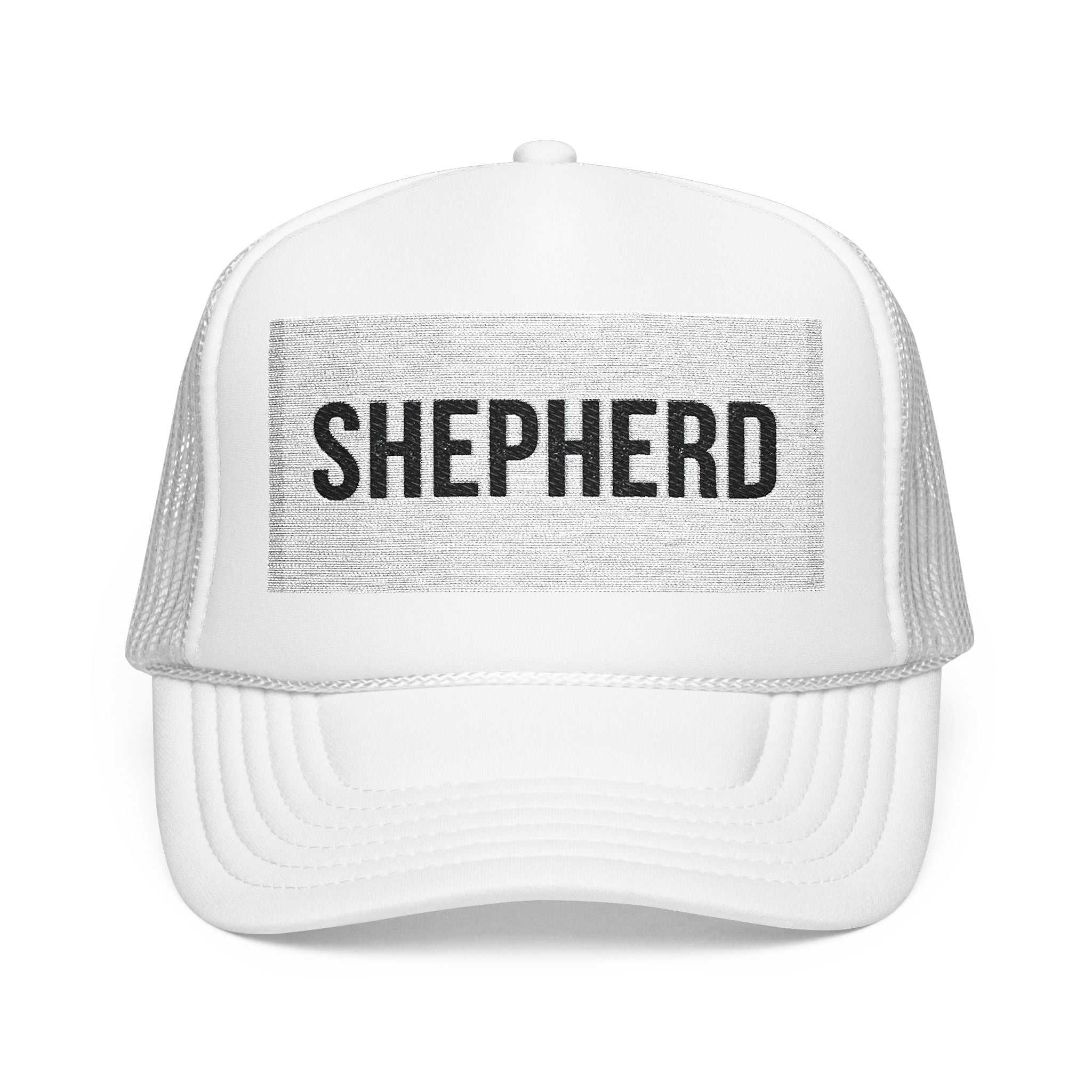 Shepherd Foam Trucker Hat — Vintage Patch Logo Cap for Shepherds & Dog Lovers