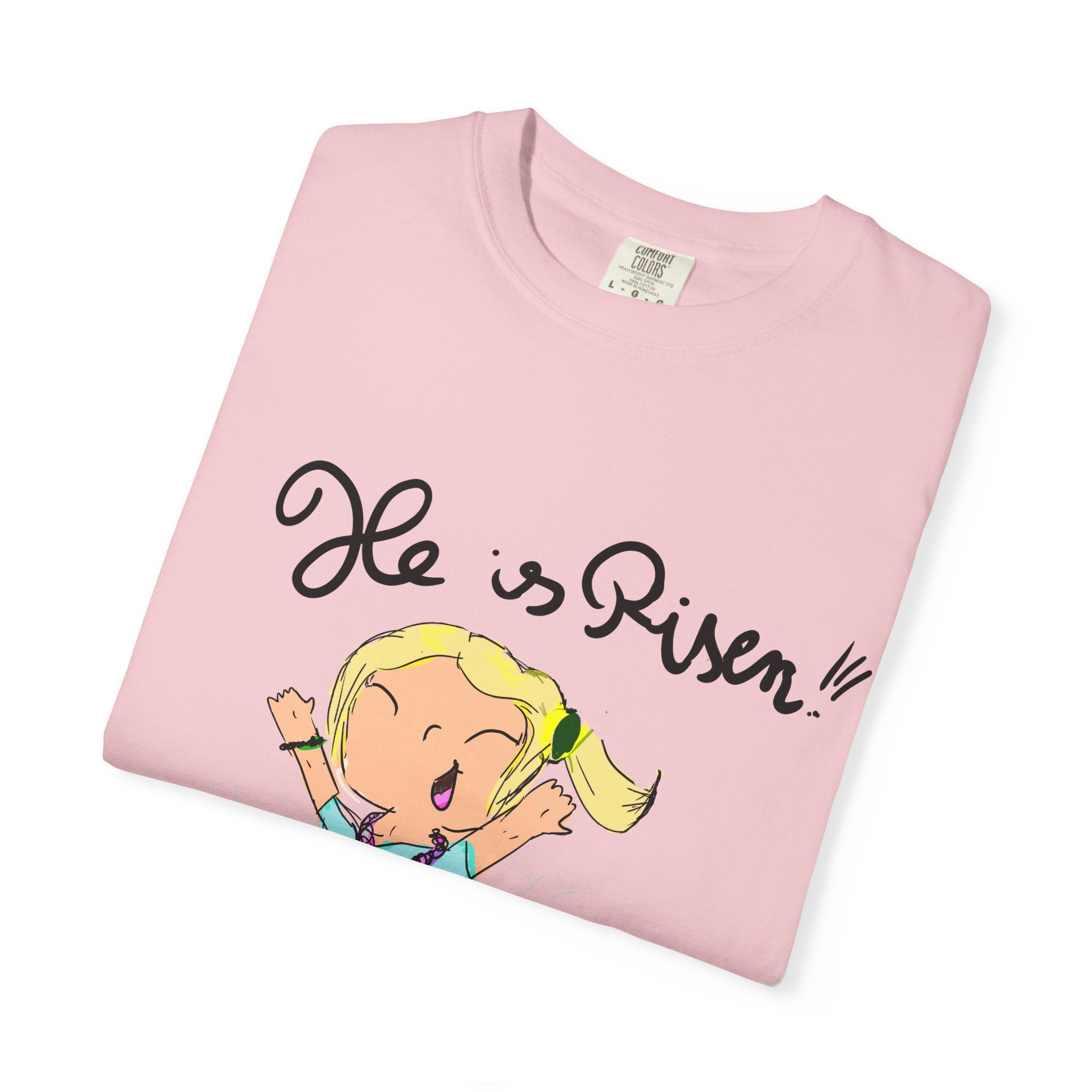 Kids' Hand-Drawn Easter T-Shirt — He Is Risen | P.O.P