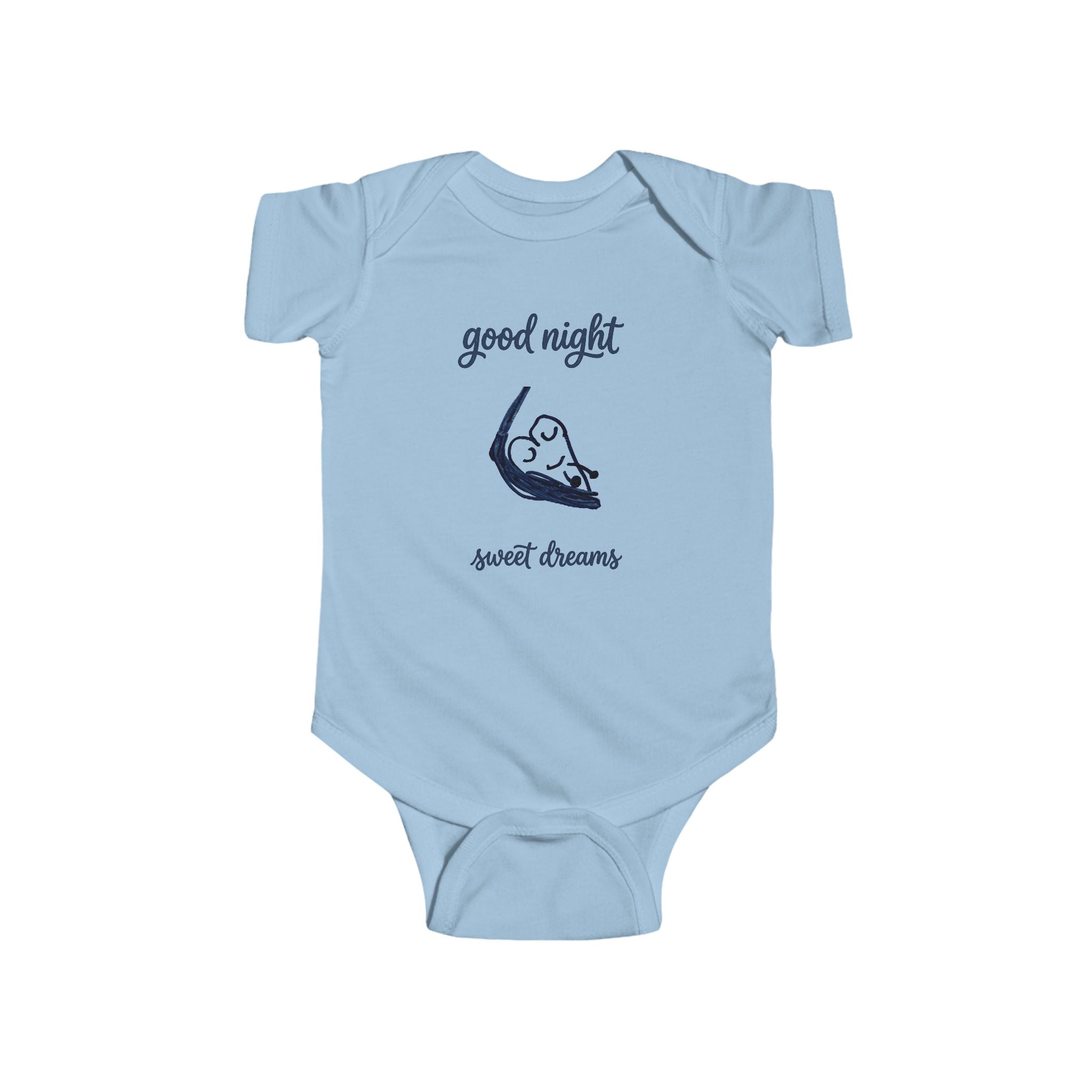 Infant Bodysuit - "Good Night, Sweet Dreams" Hand-Drawn Sleeping Heart Design