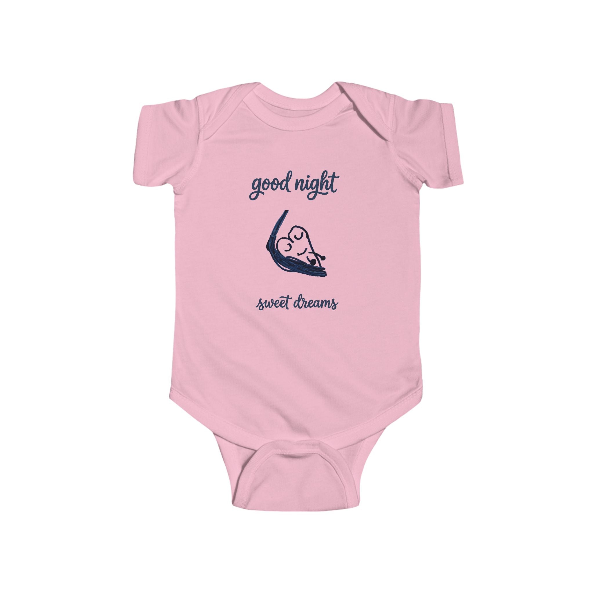 Infant Bodysuit - "Good Night, Sweet Dreams" Hand-Drawn Sleeping Heart Design