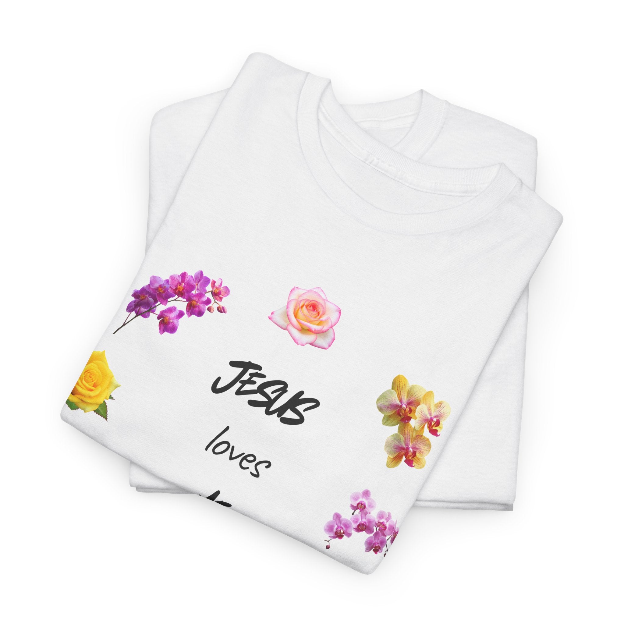 Jesus Loves Me Floral T‑Shirt — Christian Flower Wreath Tee