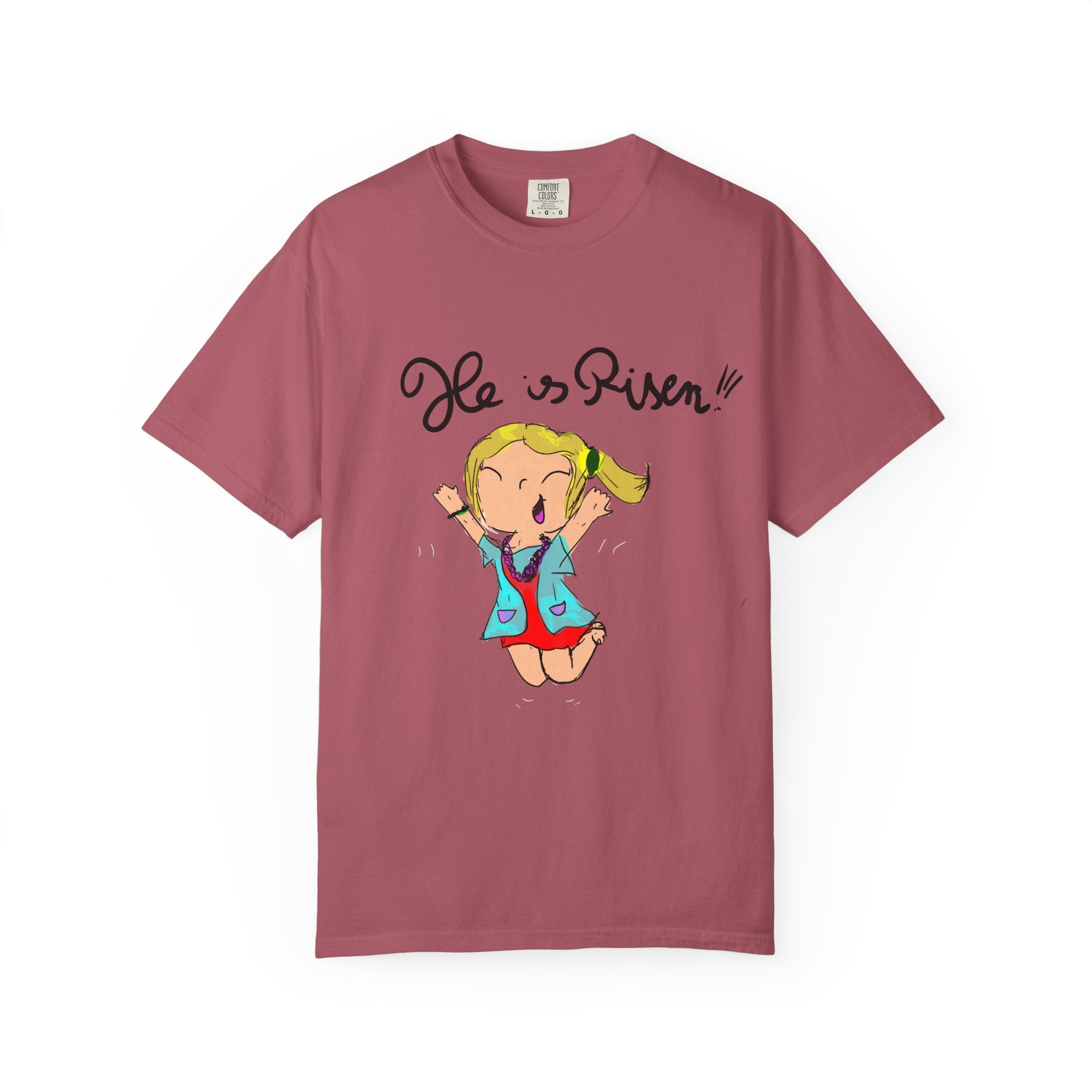 Kids' Hand-Drawn Easter T-Shirt — He Is Risen | P.O.P