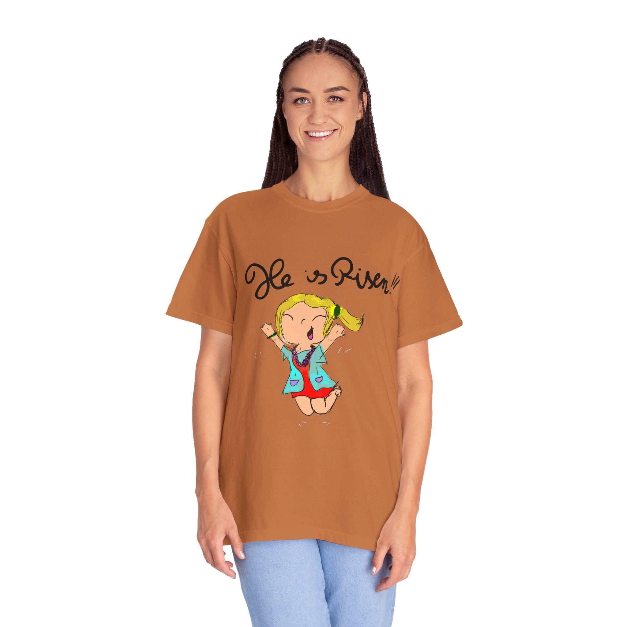 He Is Risen! Kids’ Hand-Drawn T-Shirt — Child Art Tee