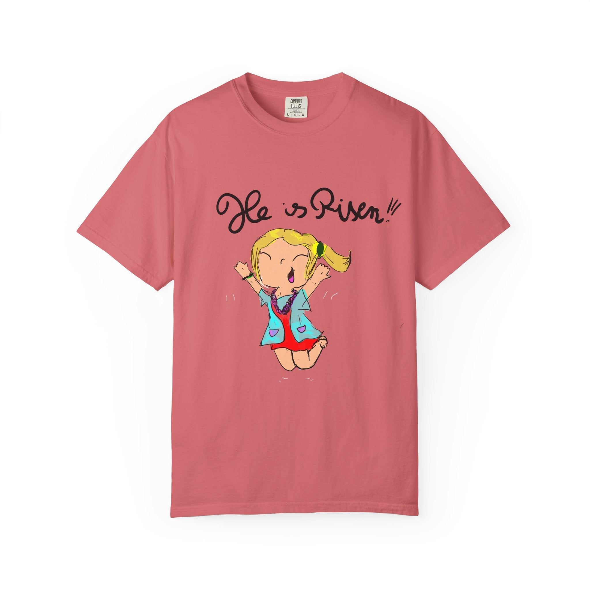 He Is Risen! Kids’ Hand-Drawn T-Shirt — Child Art Tee
