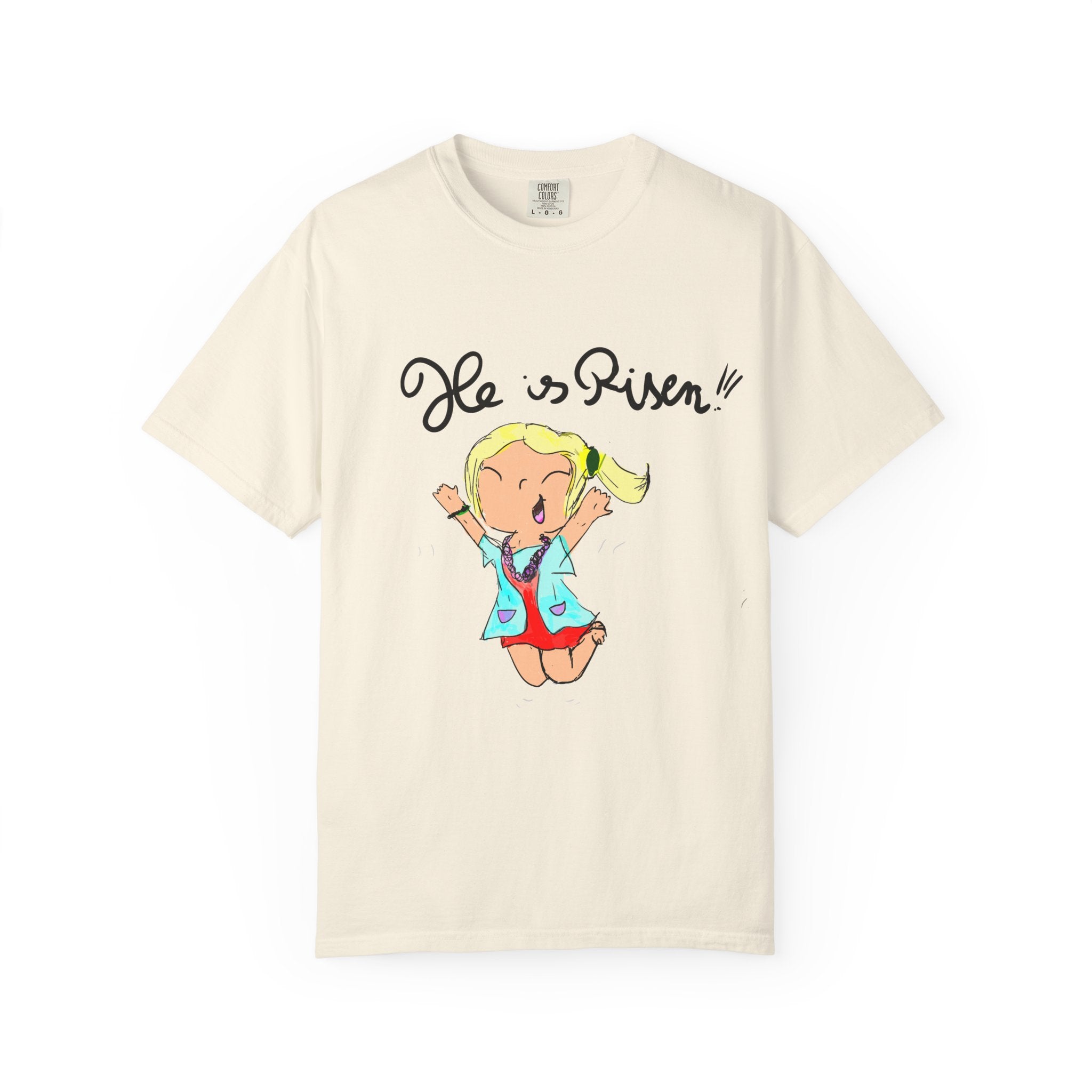 Kids' Hand-Drawn Easter T-Shirt — He Is Risen | P.O.P