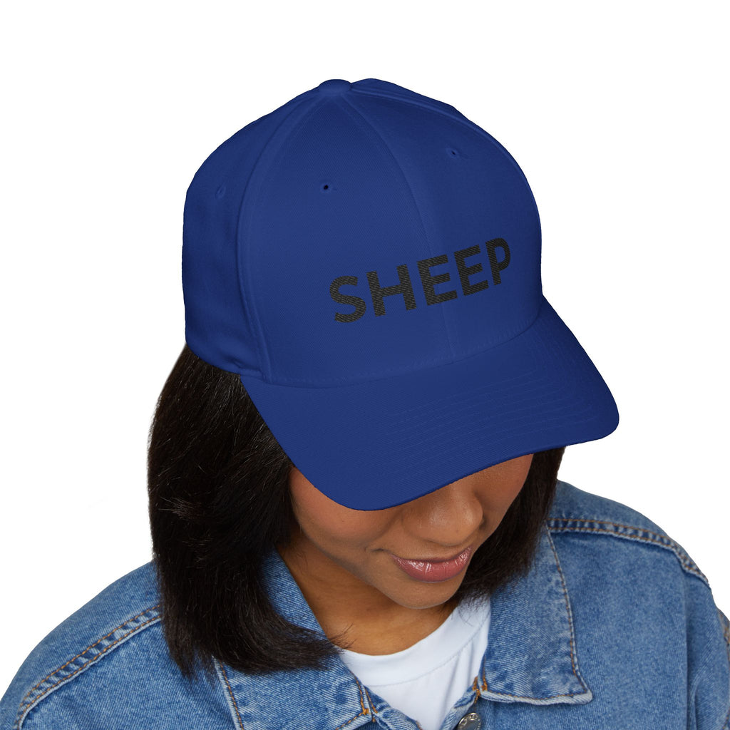 Embroidered 'SHEEP' Closed-Back Cap