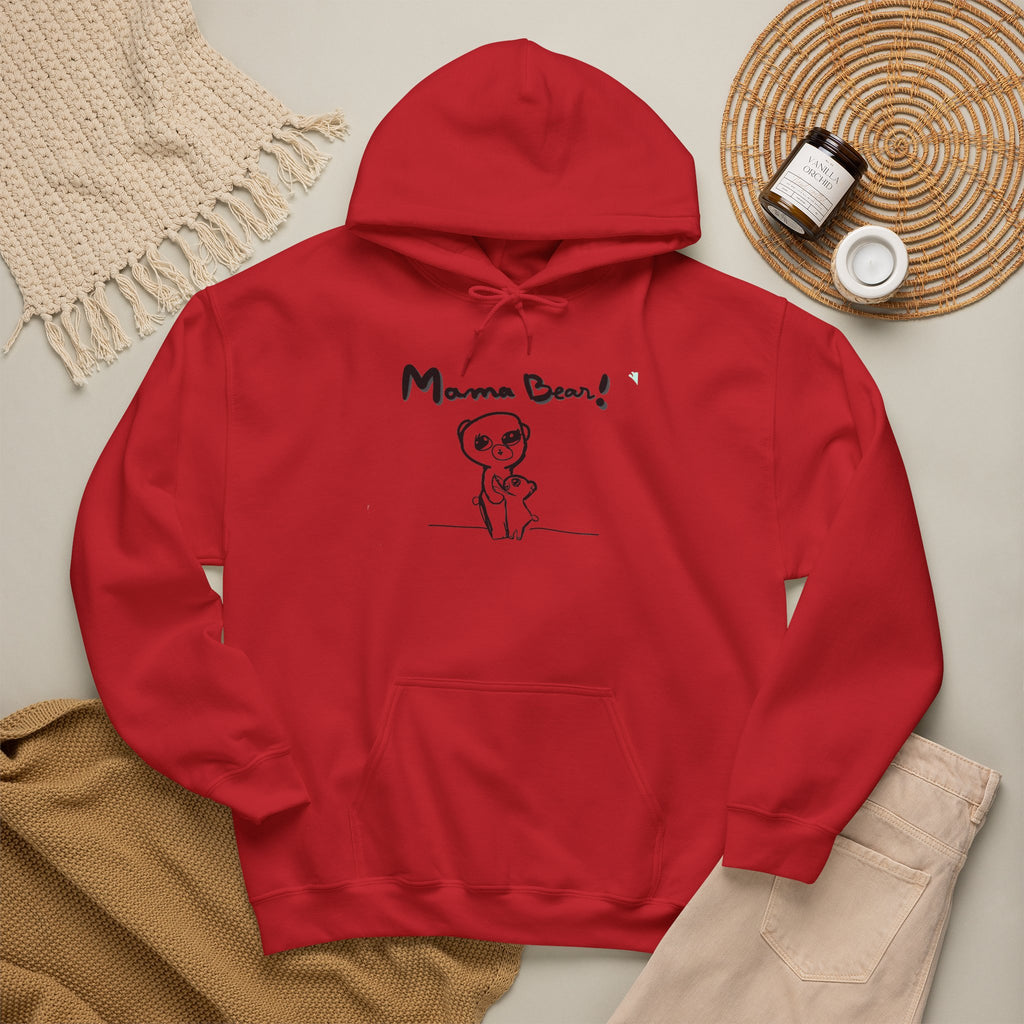 Mama Bear Hoodie — Cute Hand-Drawn Bear "Mama Bear" Graphic Pullover