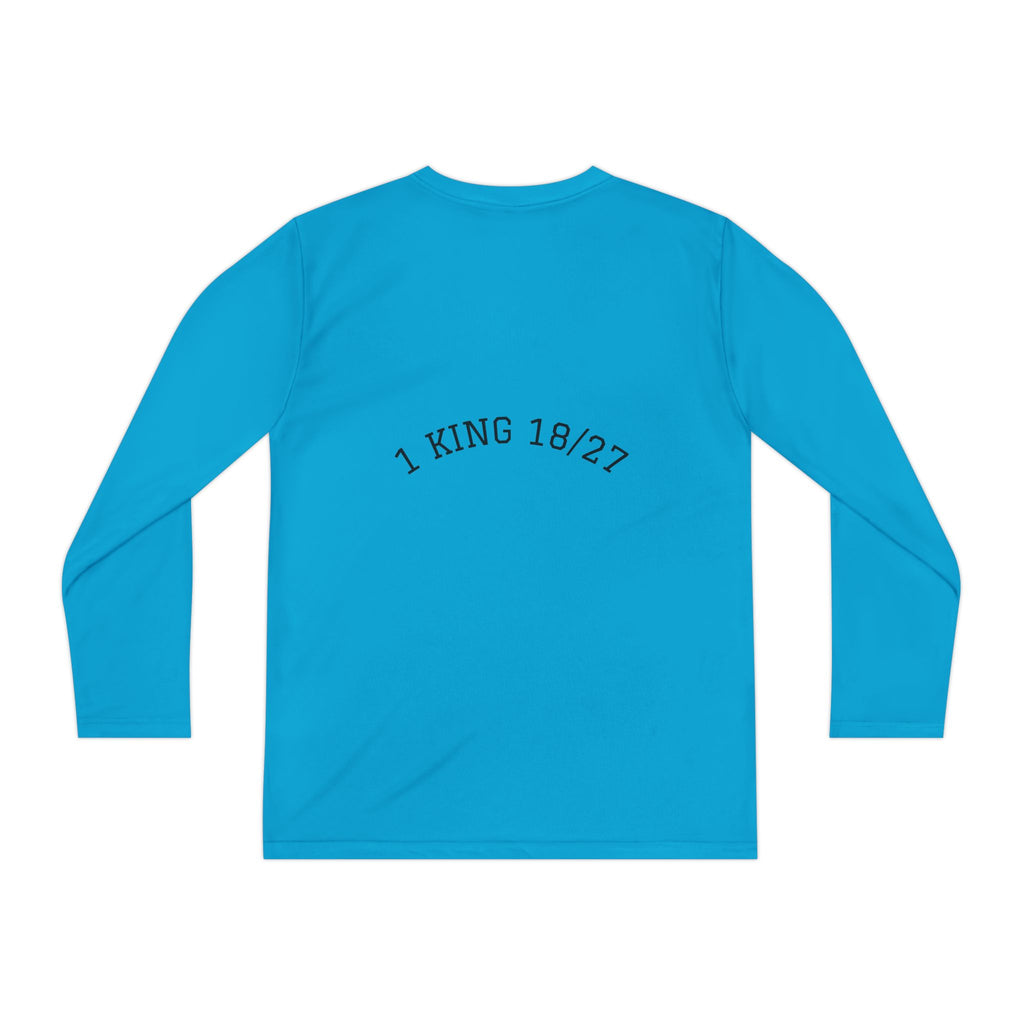 Youth Long Sleeve Tee — "Nothing to Fear" (1 Kings 18:27) — Kid-Designed Christian Tee