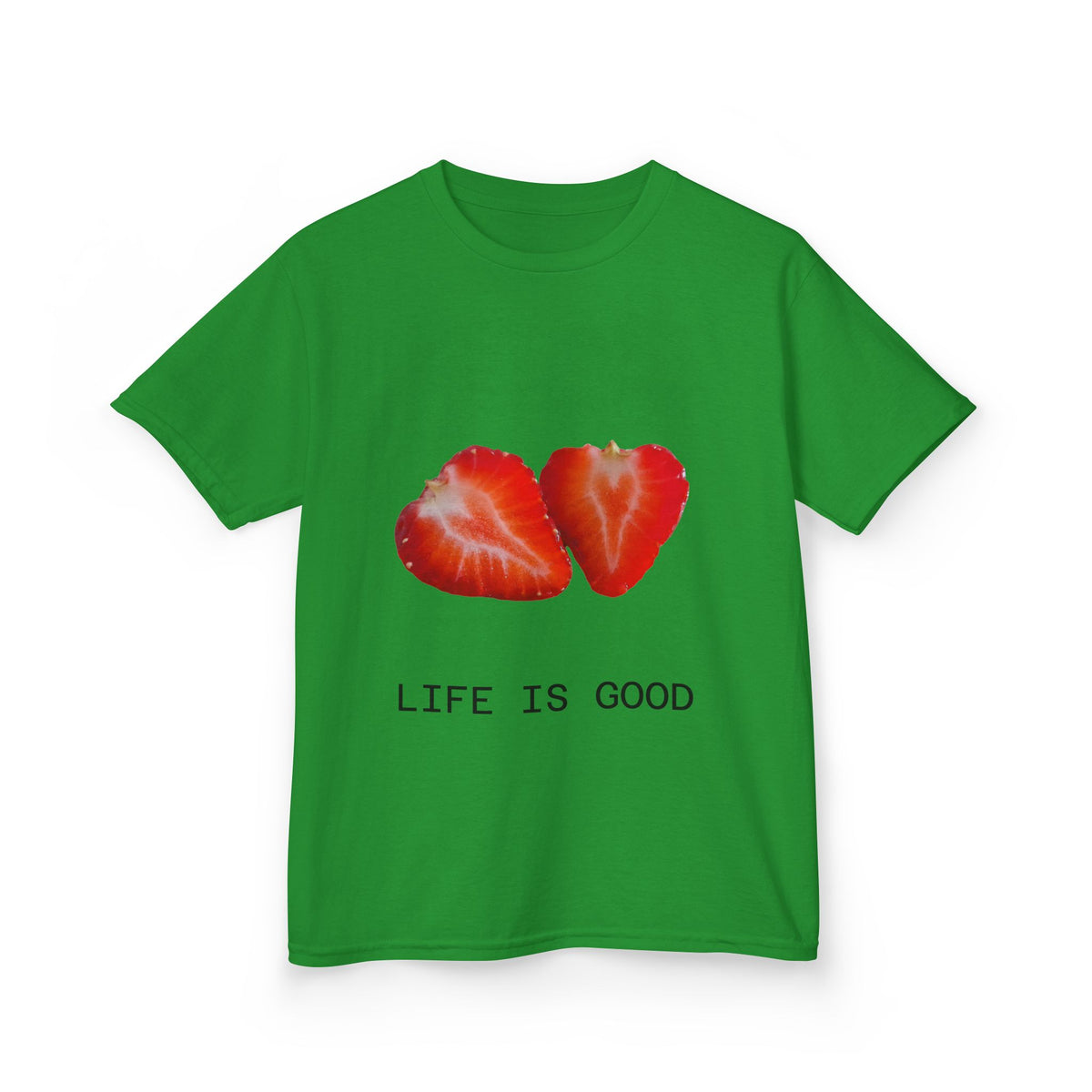 Kids Strawberry Heart Tee — Cute Fruit Graphic Playful Kids T-Shirt