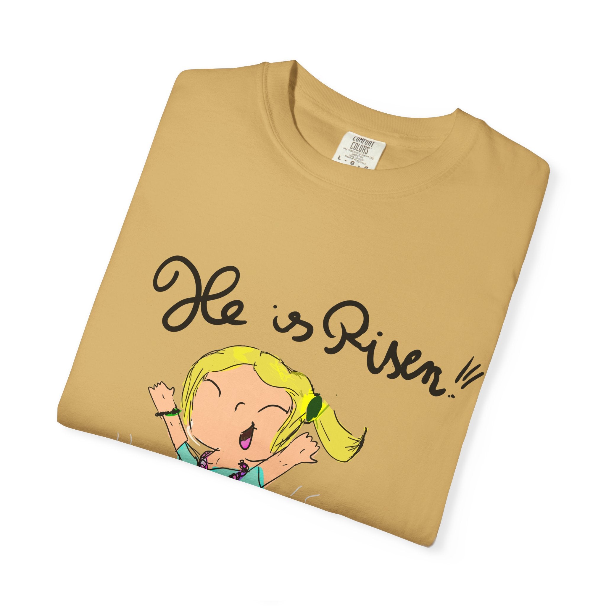 Kids' Hand-Drawn Easter T-Shirt — He Is Risen | P.O.P