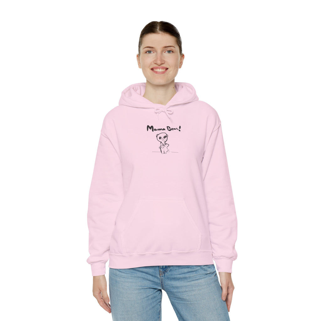 Mom & Child Hand-Drawn Hoodie — Handmade Love Illustration