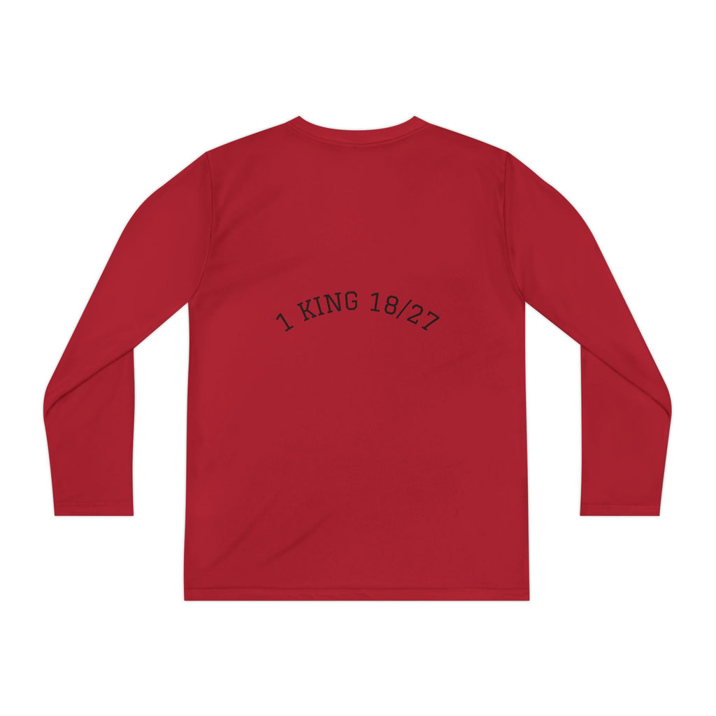 Youth Long Sleeve Tee — "Nothing to Fear" (1 Kings 18:27) — Kid-Designed Christian Tee