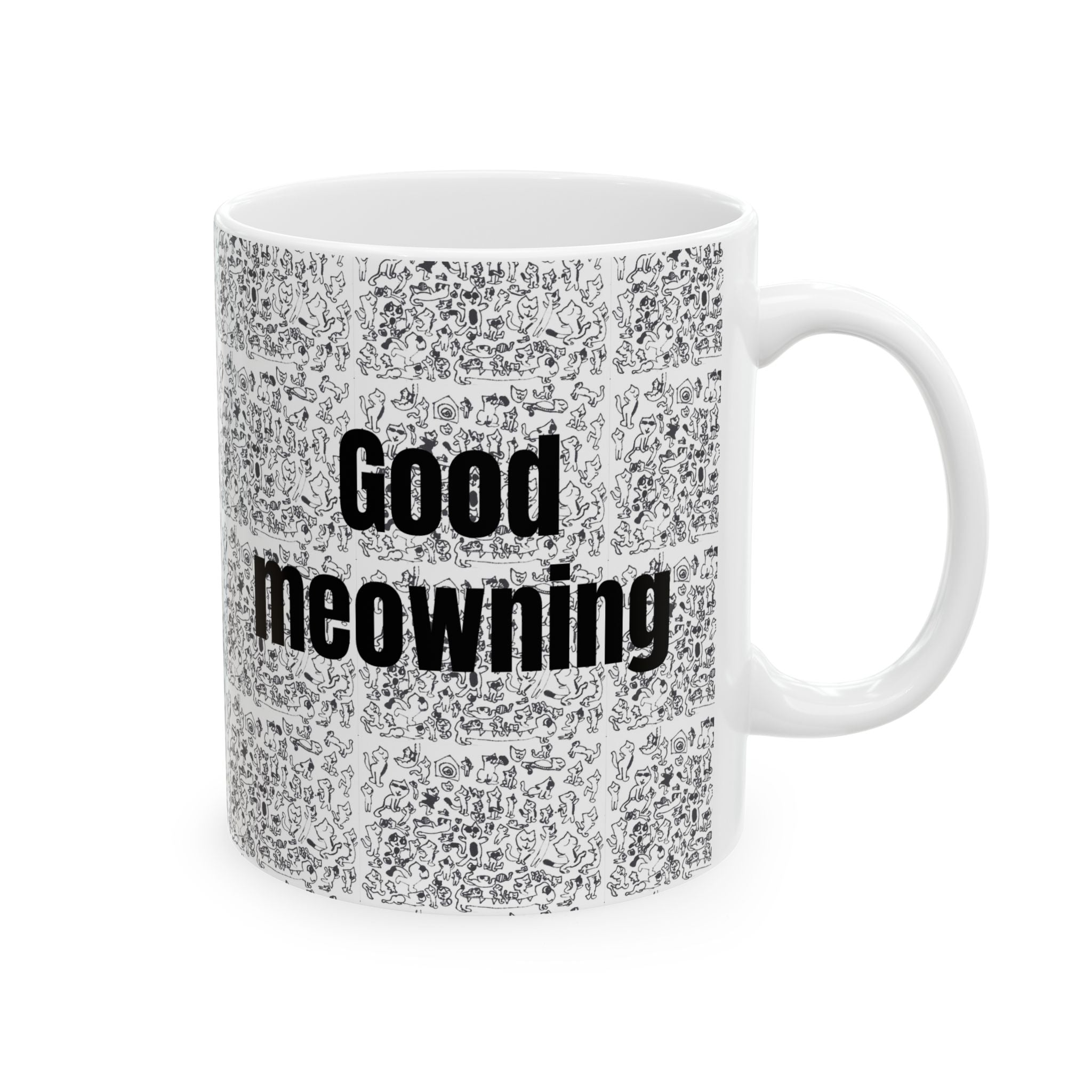 Child’s Kitten Drawing Ceramic Mug — Hand-Drawn Kitty Art (11oz, 15oz)