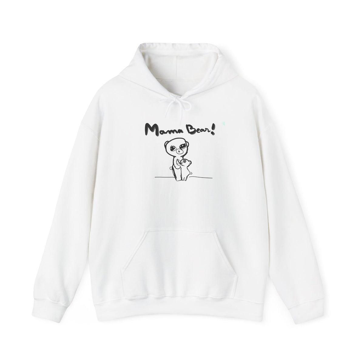 Mama Bear Hoodie — Cute Hand-Drawn Bear "Mama Bear" Graphic Pullover