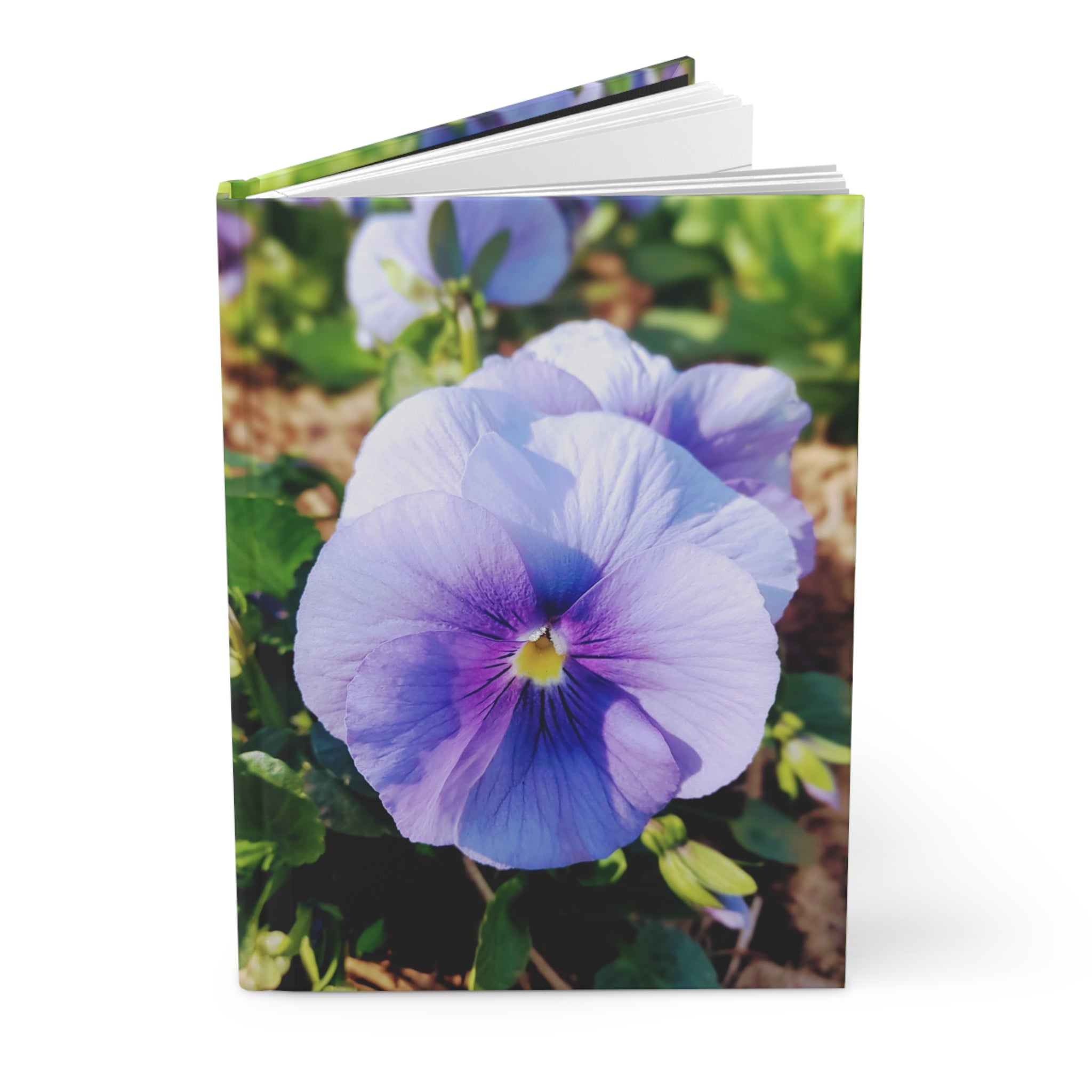 Pansy Blossom Hardcover Journal — Purple Floral Notebook