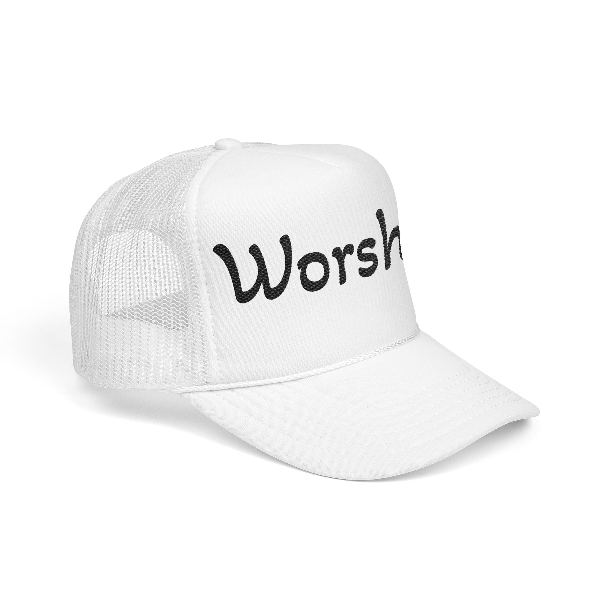 Worship Team Foam Trucker Hat — 'Worship' Church Camp & Service Cap