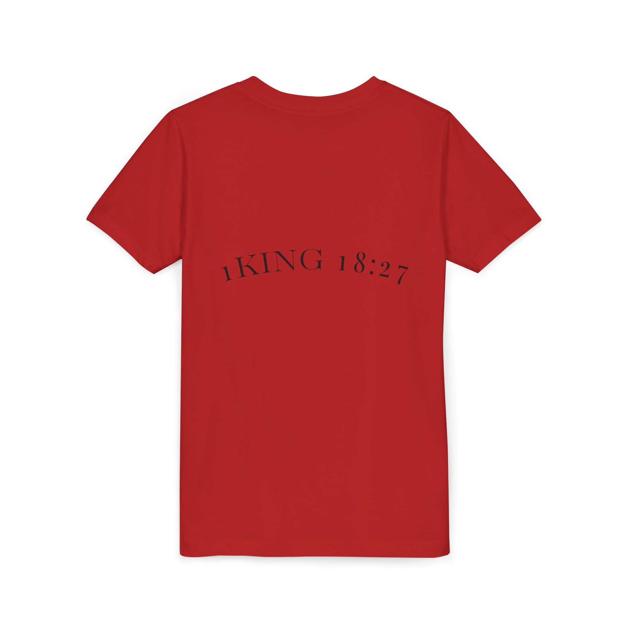 Youth T-Shirt — 1 Kings 18:27 “Don’t Fear Our God Is Strong” (Designed by 12-Year-Old)
