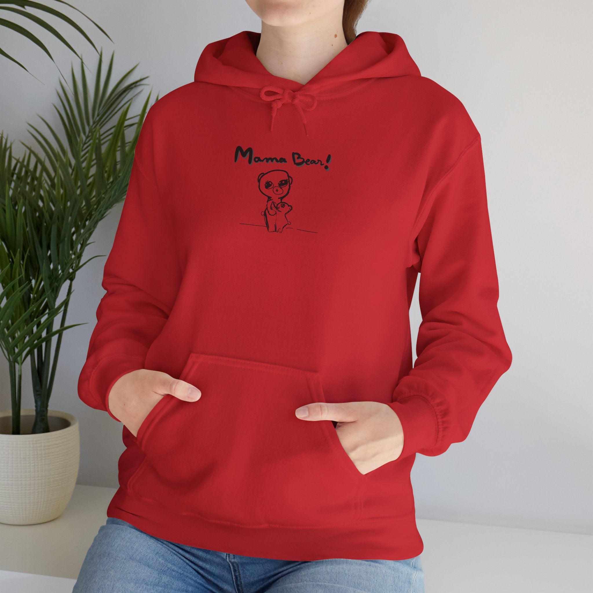 Mom & Child Hand-Drawn Hoodie — Handmade Love Illustration