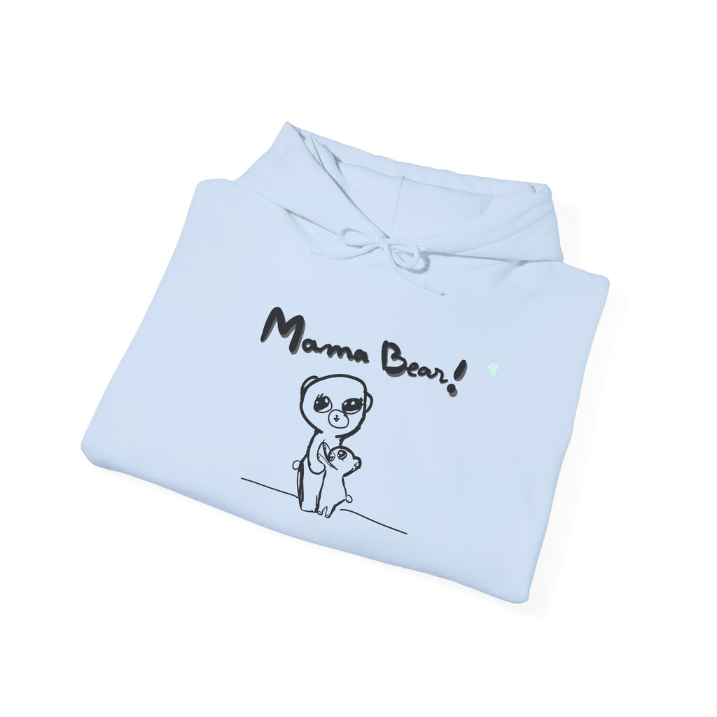 Mama Bear Hoodie — Cute Hand-Drawn Bear "Mama Bear" Graphic Pullover