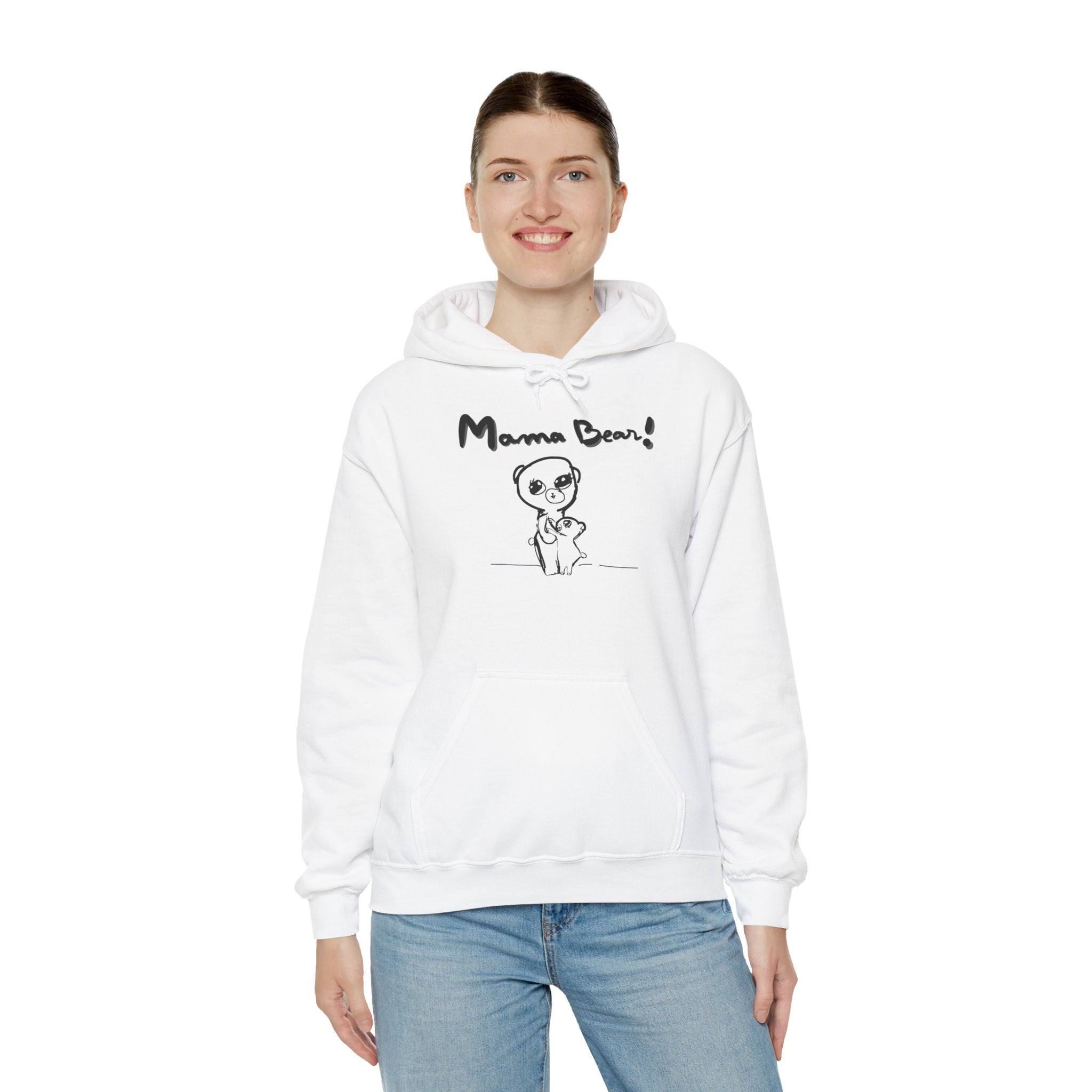 Hand-Drawn Kid Artwork Mom & Child Hoodie — Handmade Love Illustration