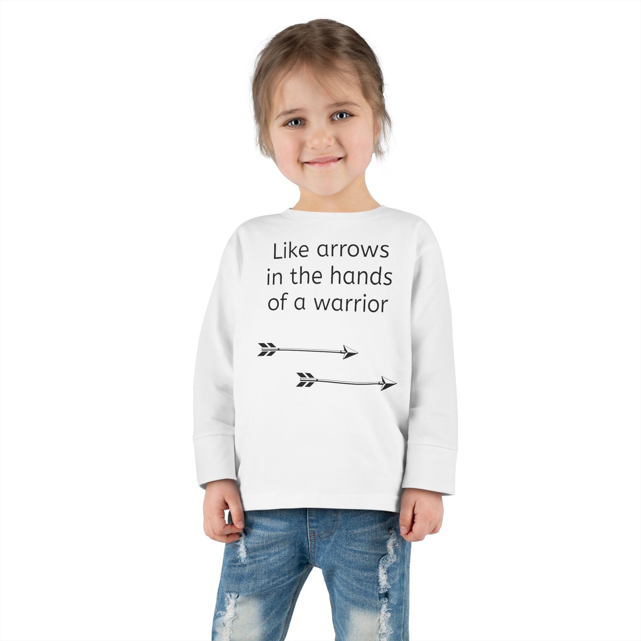 Children Are a Blessing Toddler Long Sleeve Tee — Christian Arrow Design with Bible Verse