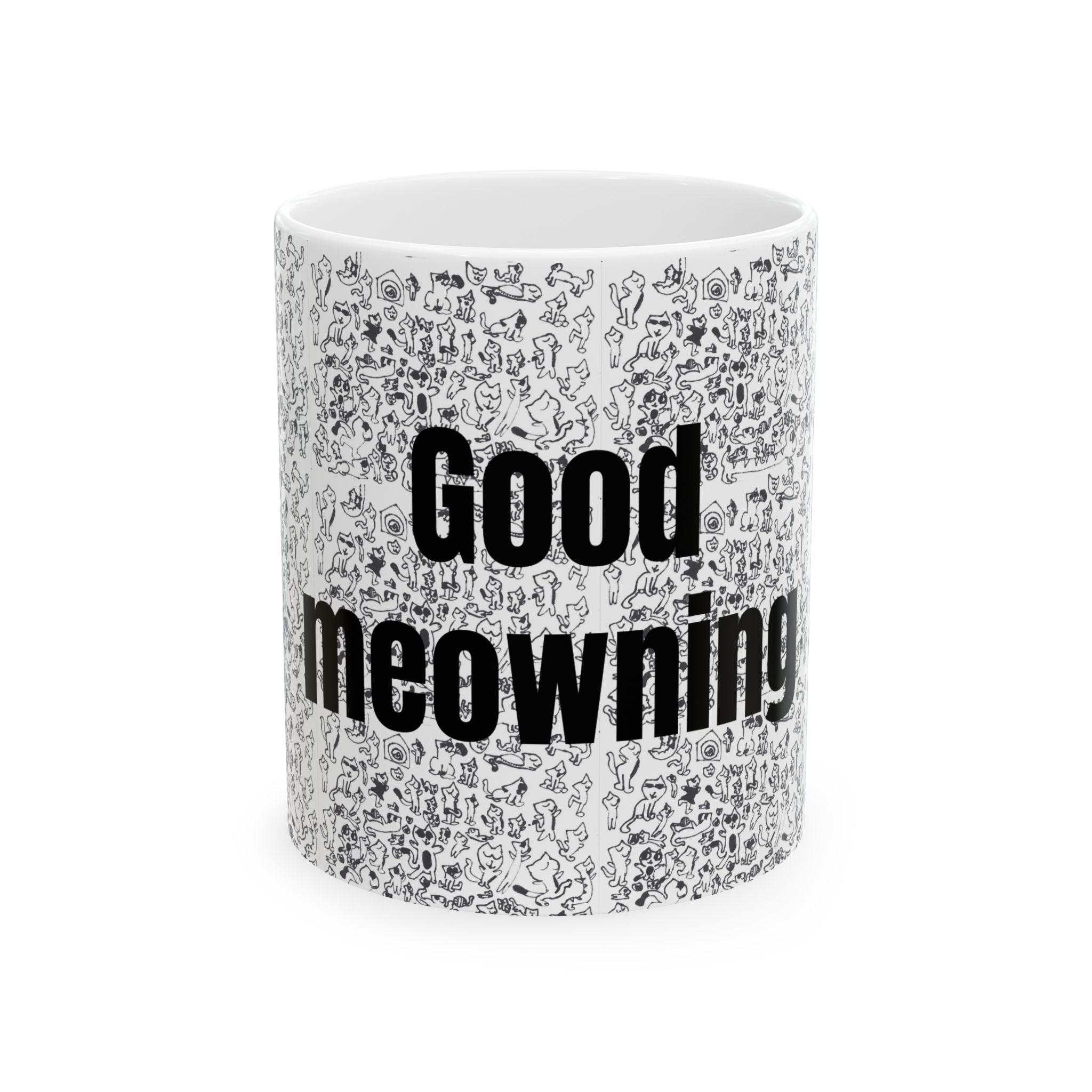 Child’s Kitten Drawing Ceramic Mug — Hand-Drawn Kitty Art (11oz, 15oz)